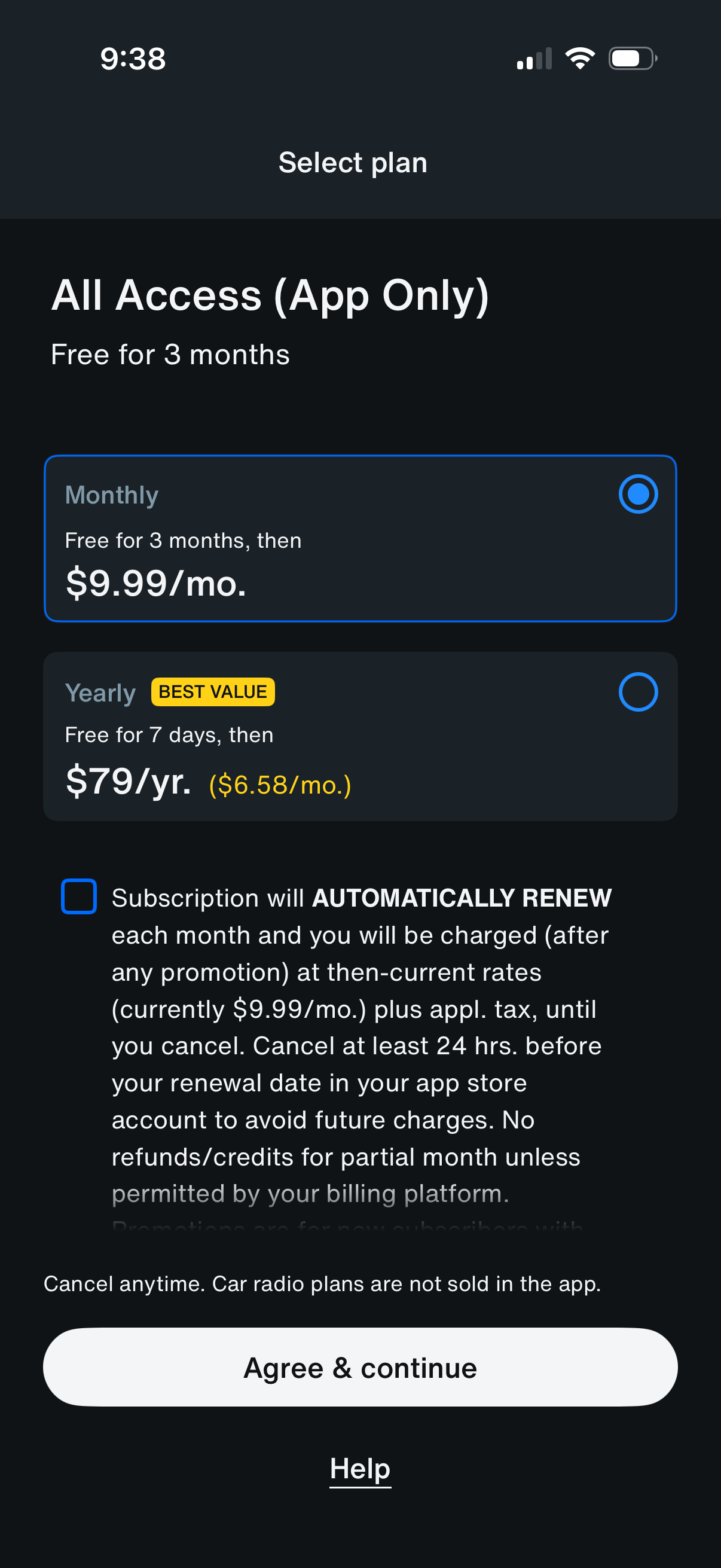 siriusxm app screenshot 1