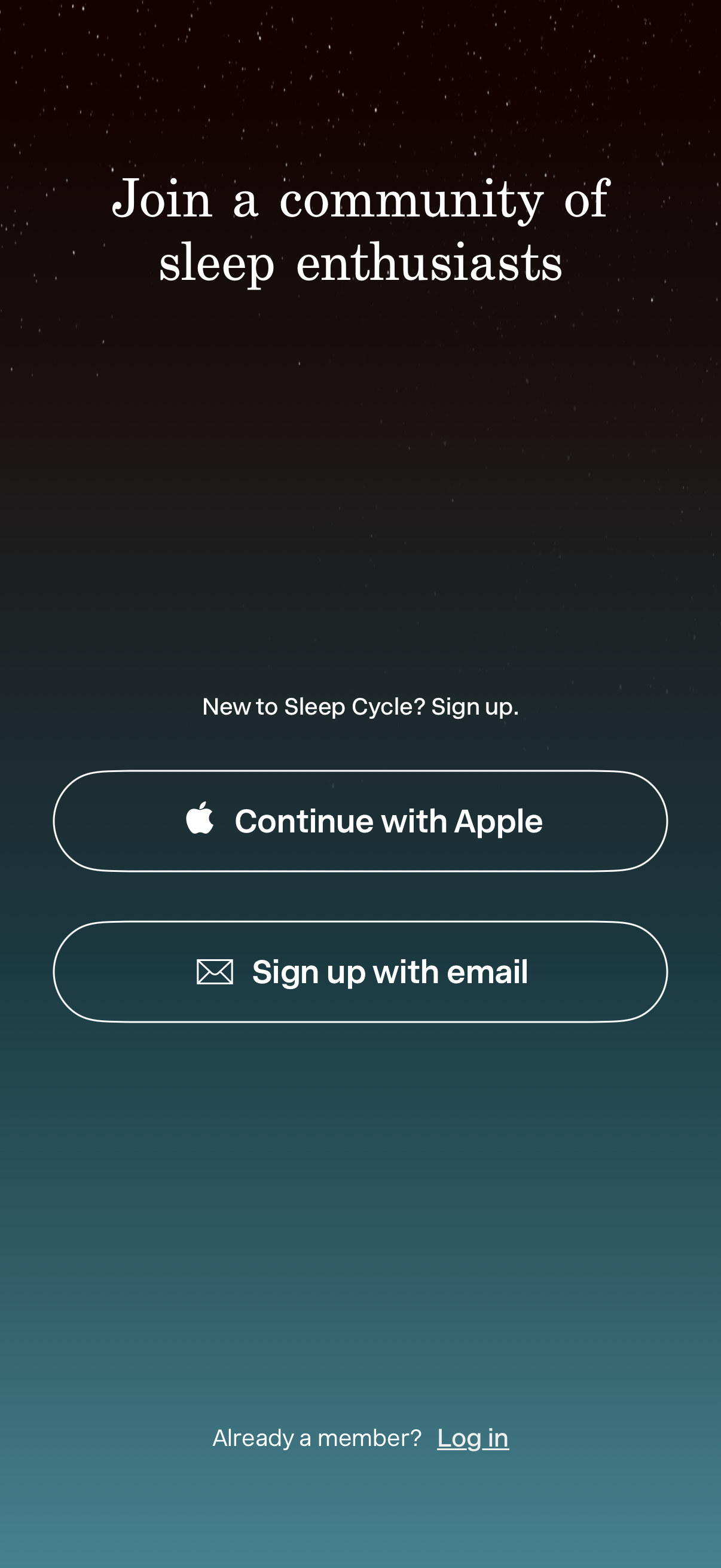 sleep-cycle sign up with email