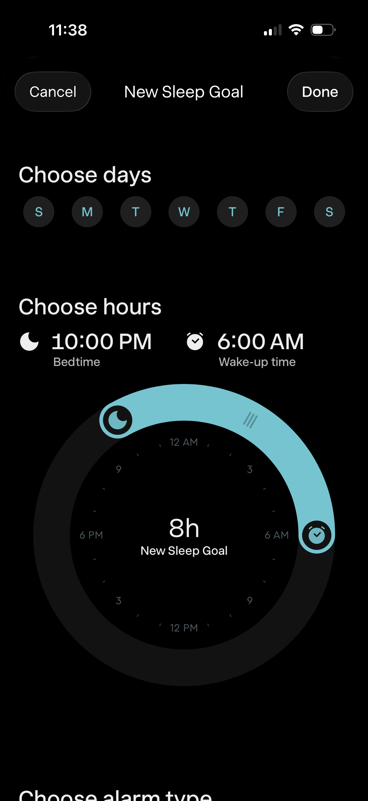 sleep-cycle add another goal