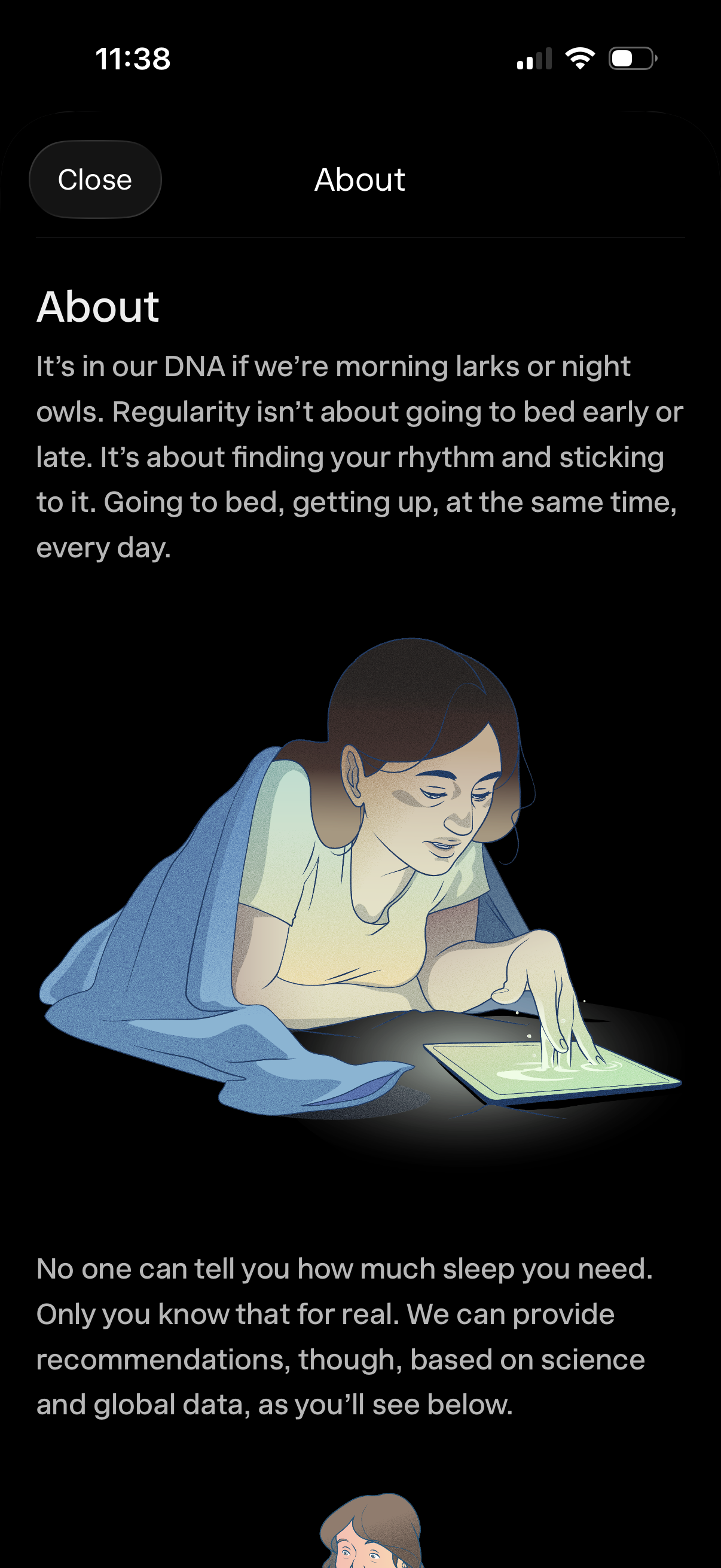 sleep-cycle read goal info