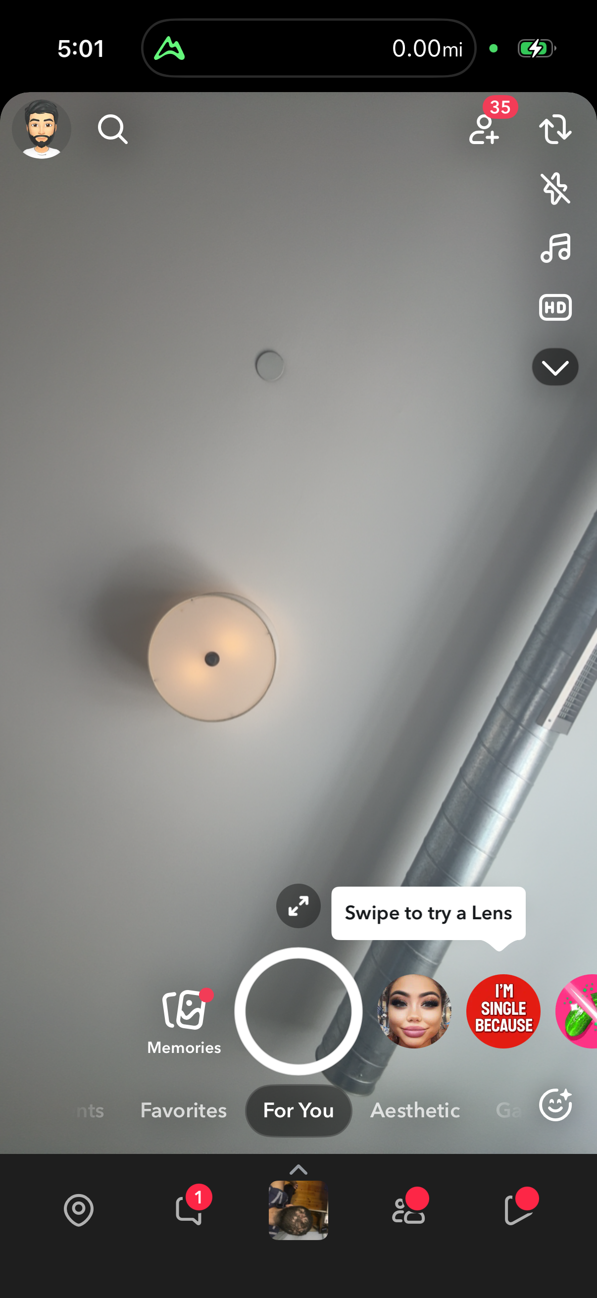 Step 1 of snapchat Main_tabs