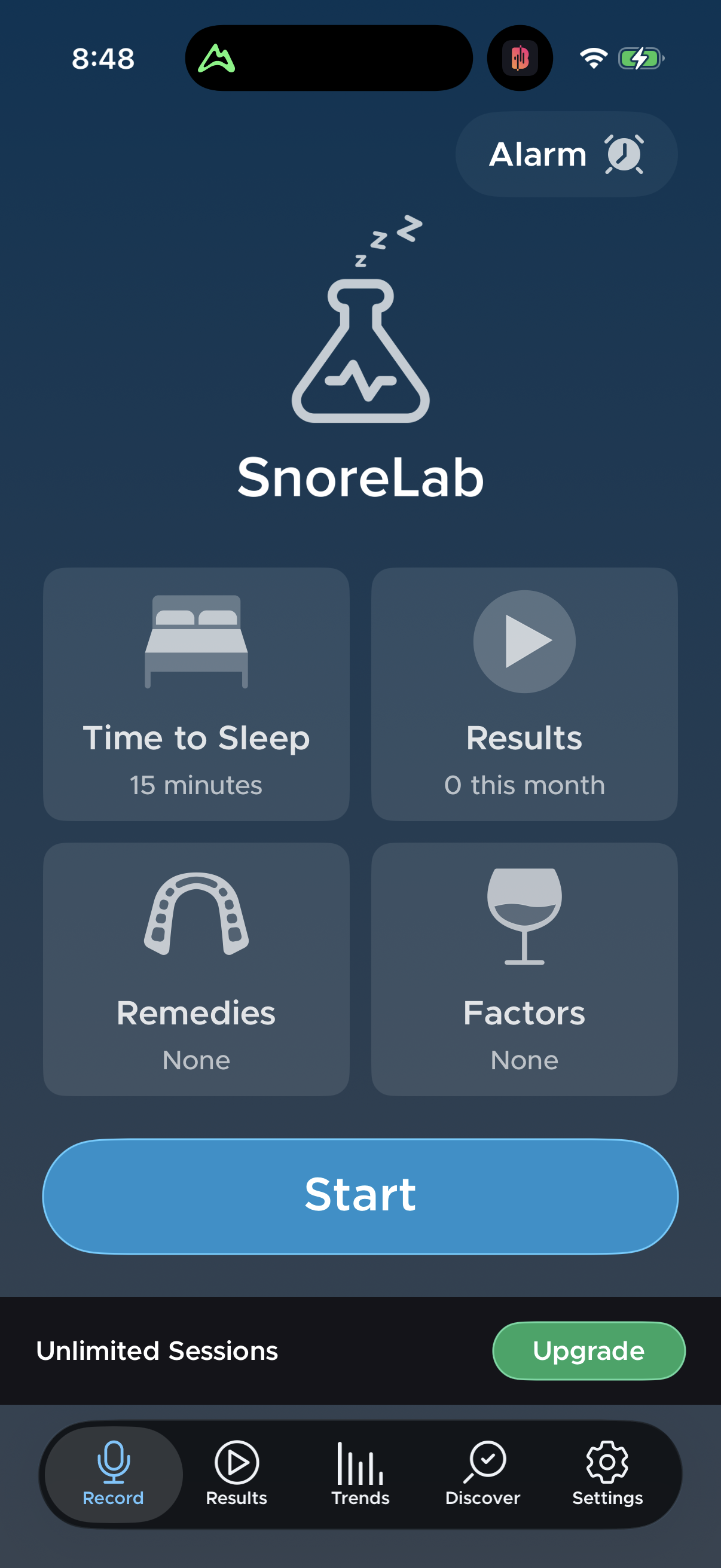 Step 1 of snorelab Main_tabs
