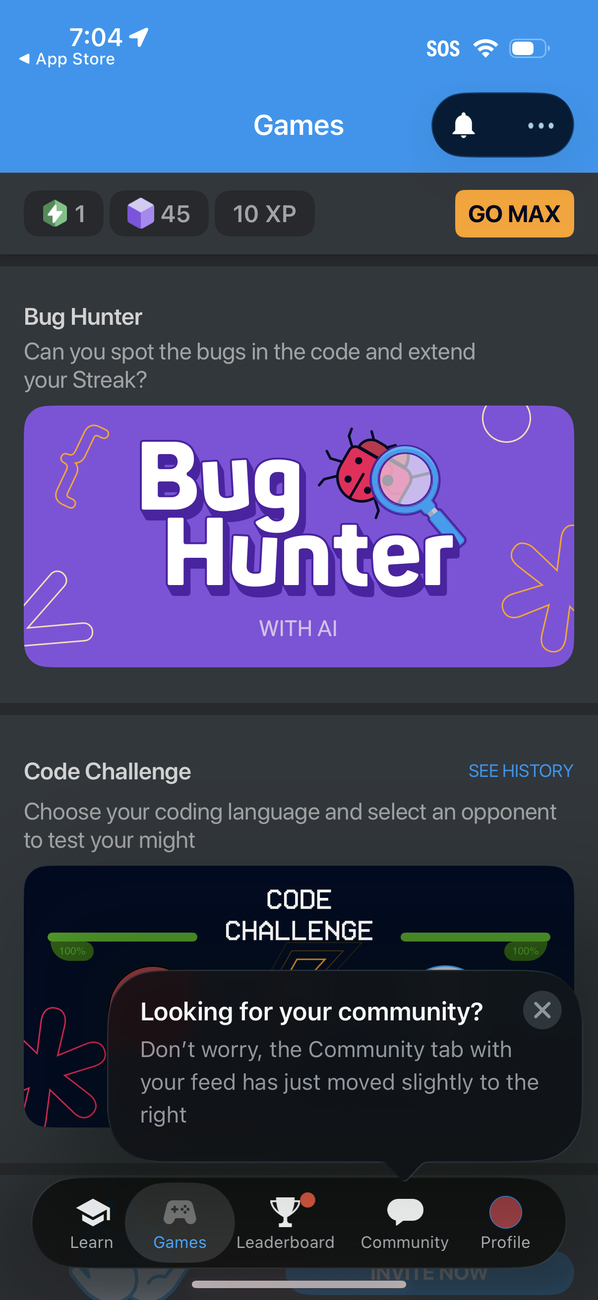 sololearn browse games