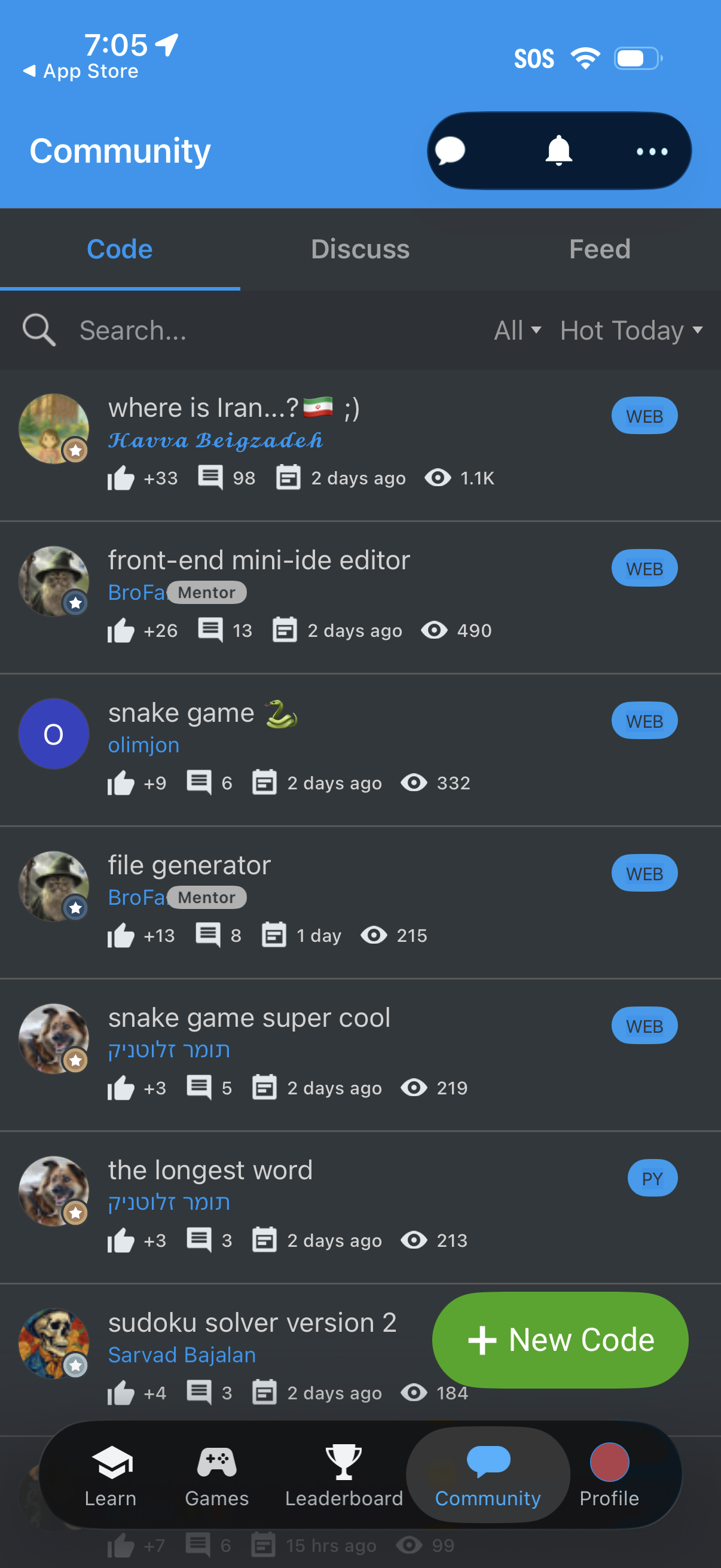 sololearn browse community