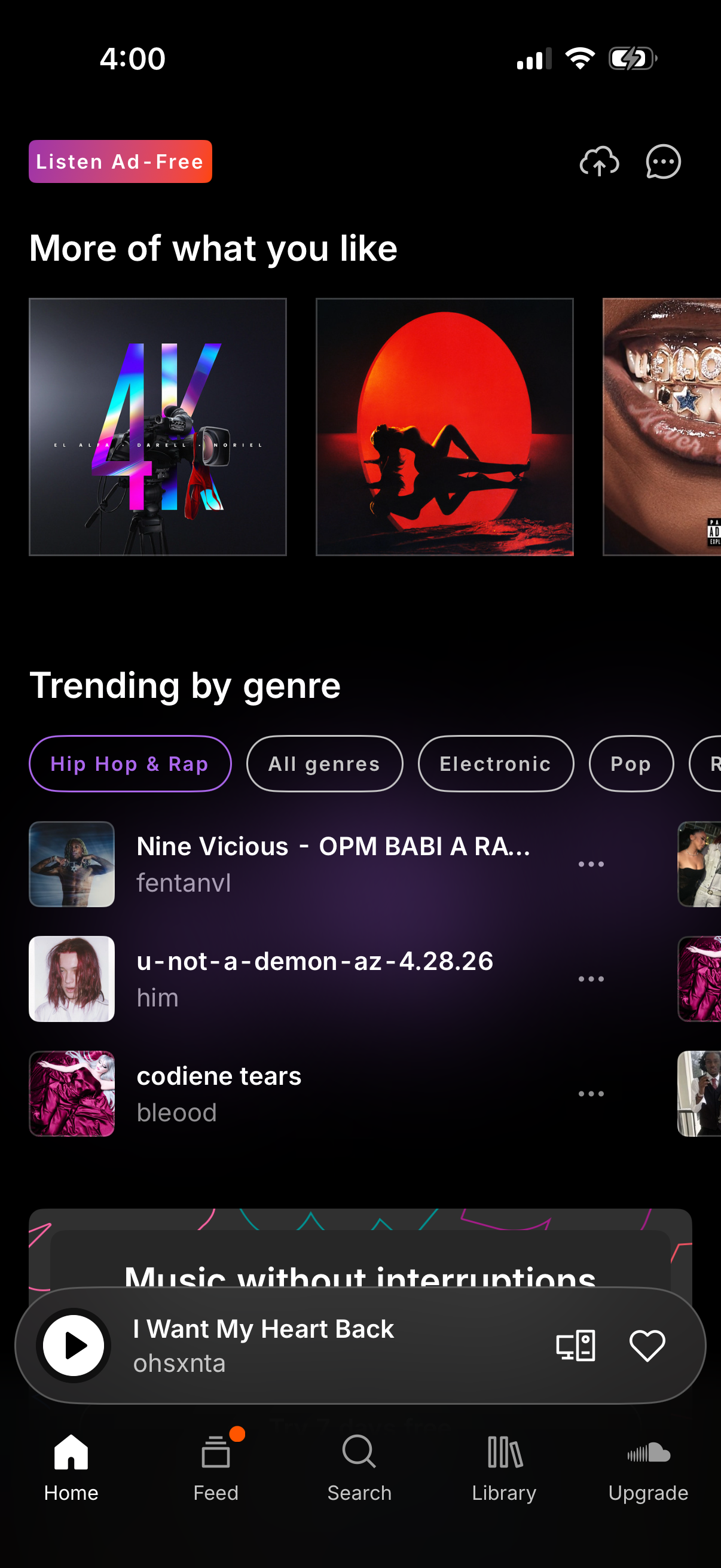 Step 1 of soundcloud Main_tabs