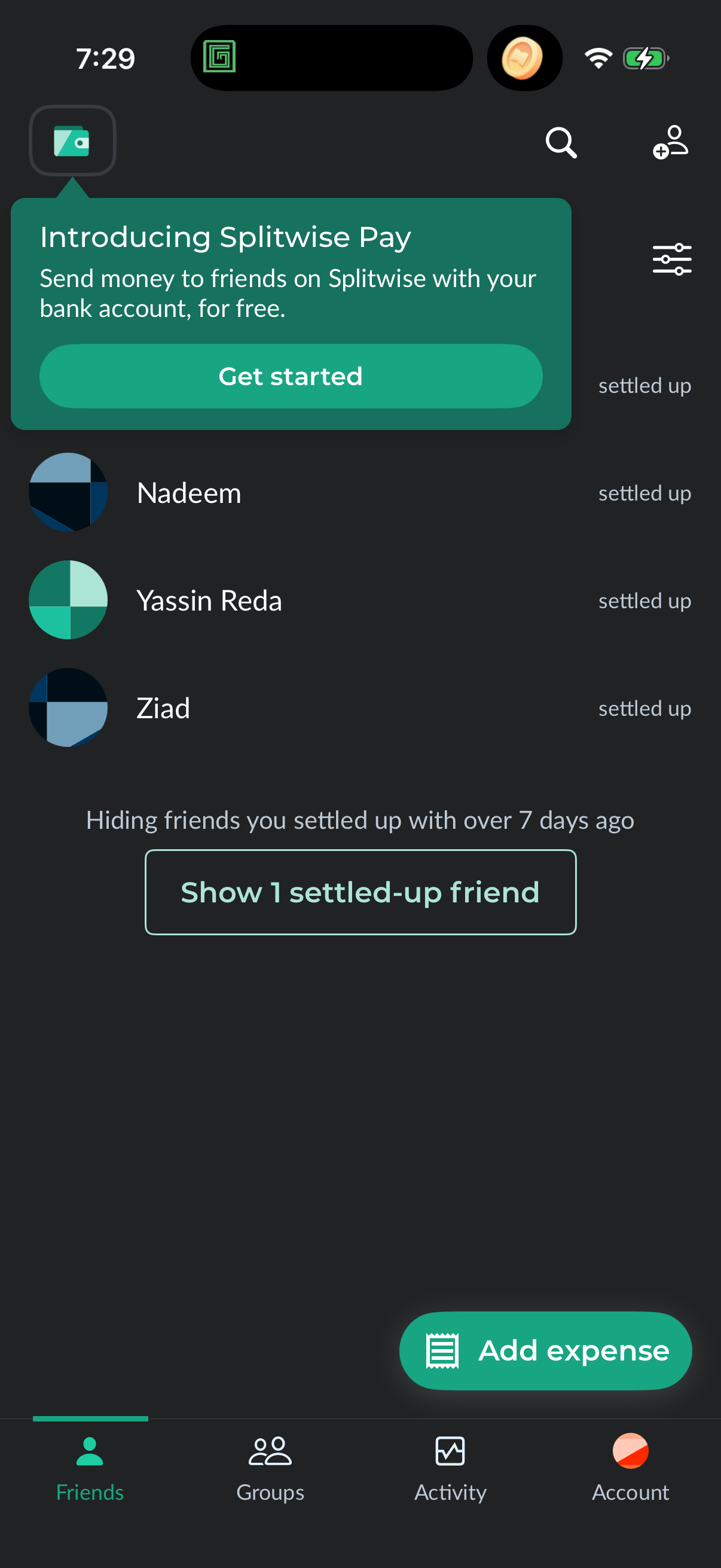 splitwise app screenshot 2