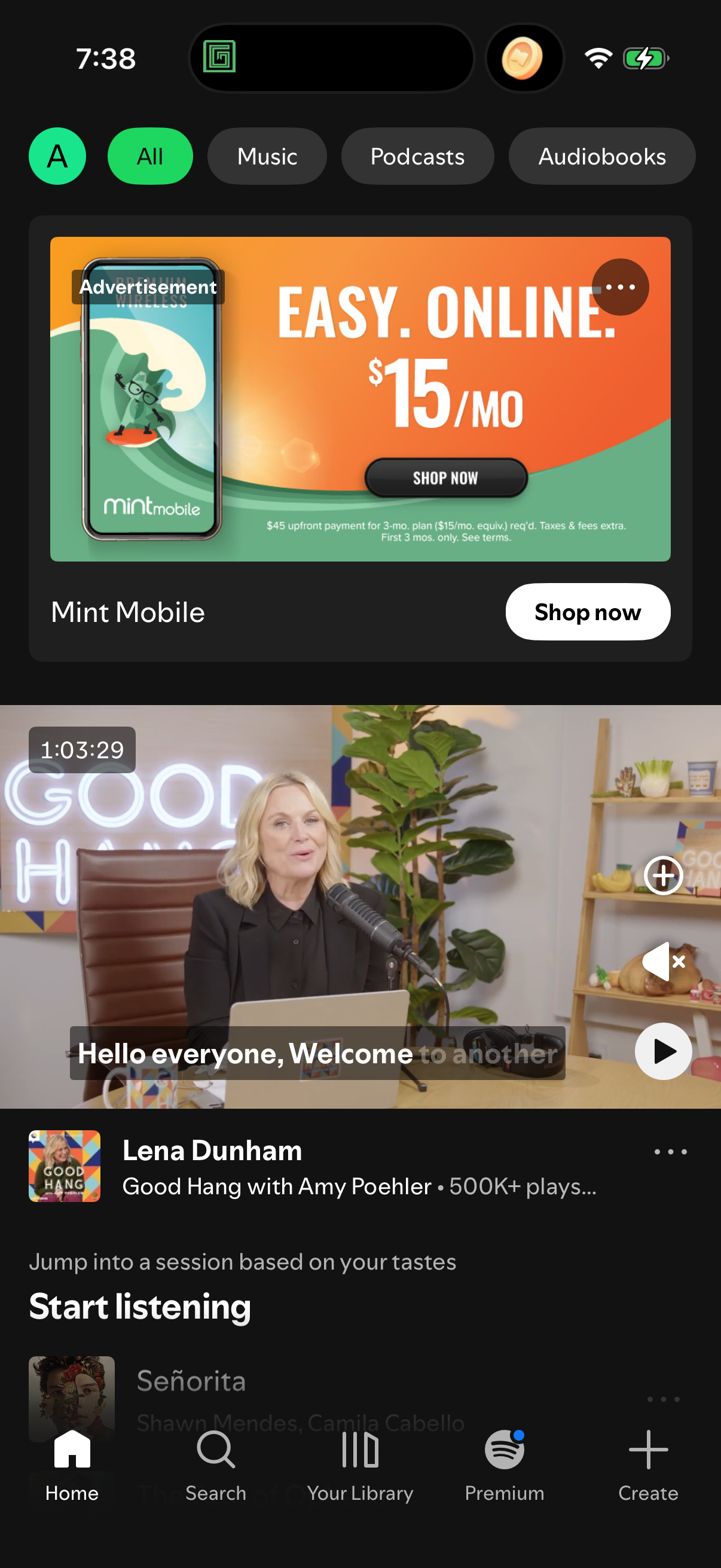 spotify app screenshot 1