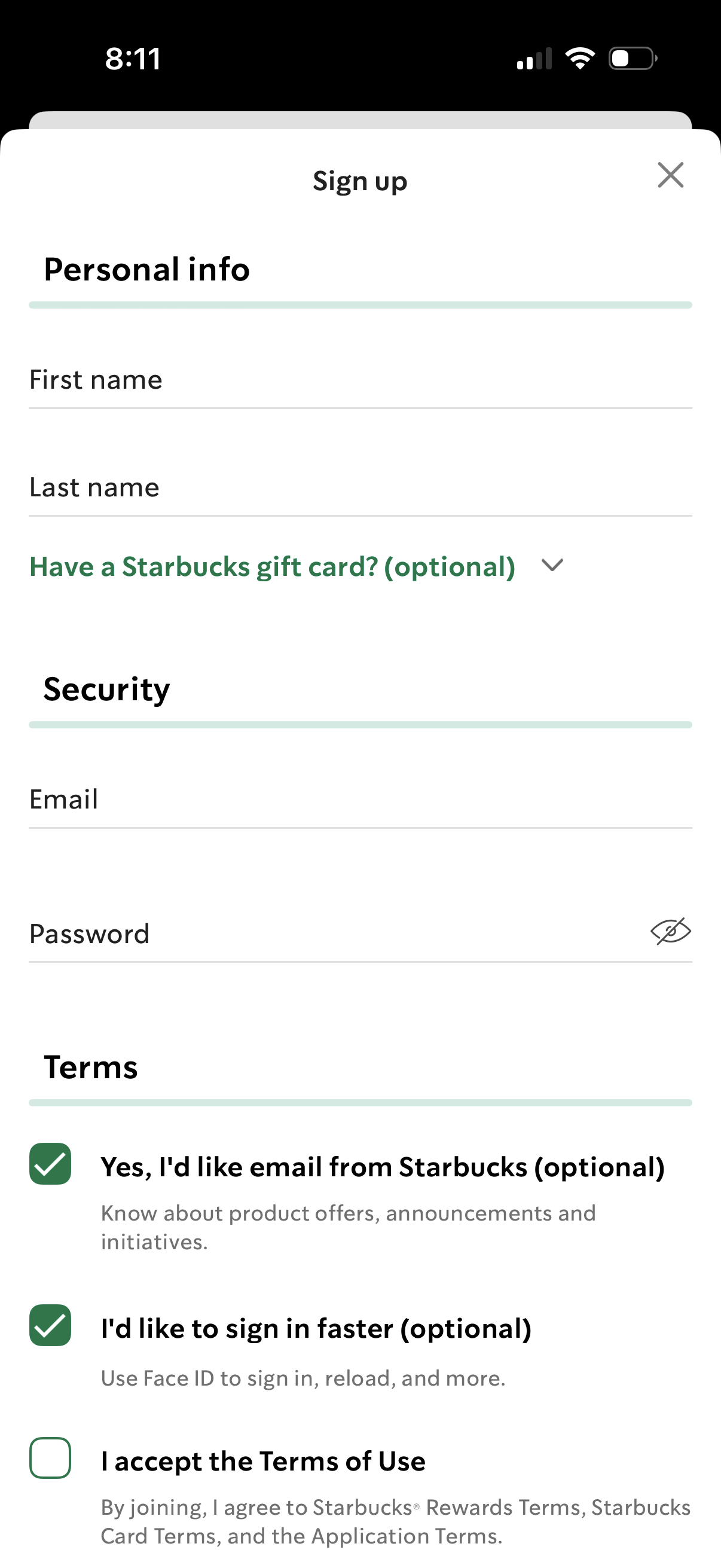 starbucks app screenshot 4