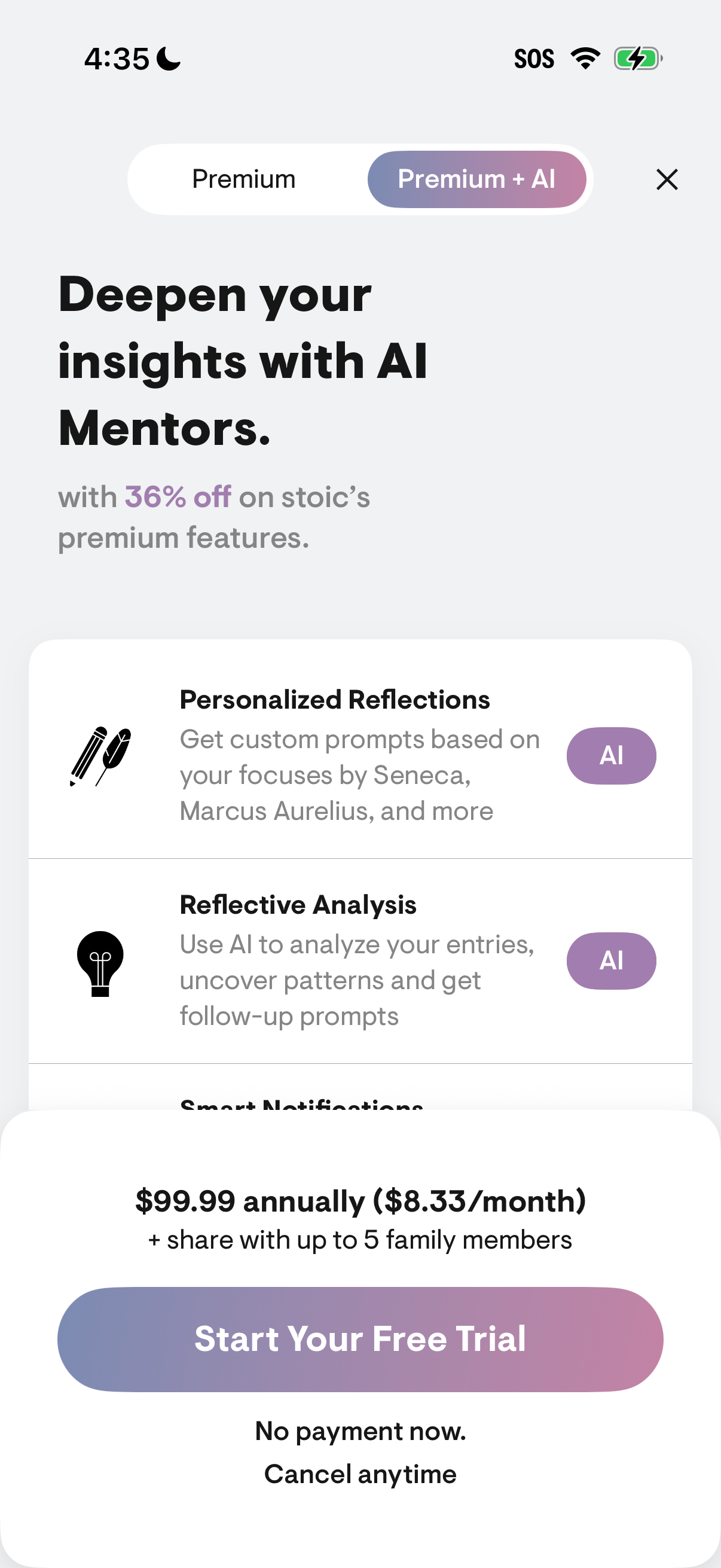 Step 2 of Stoic Locked Feature Paywall