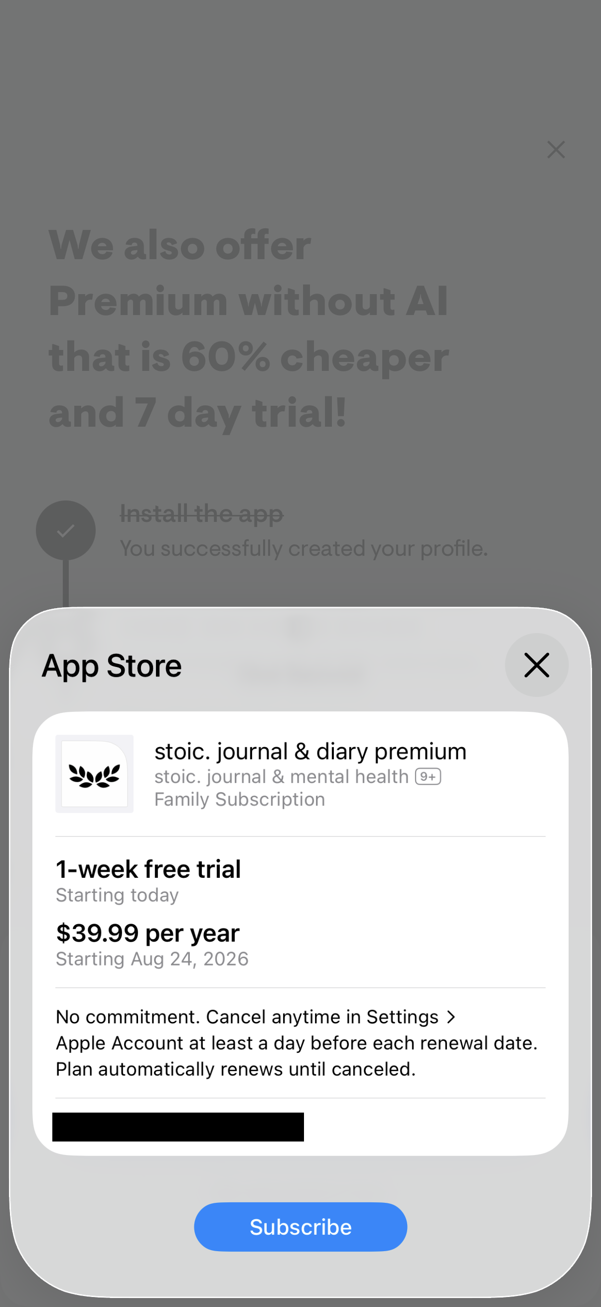 Step 3 of Stoic Settings Paywall