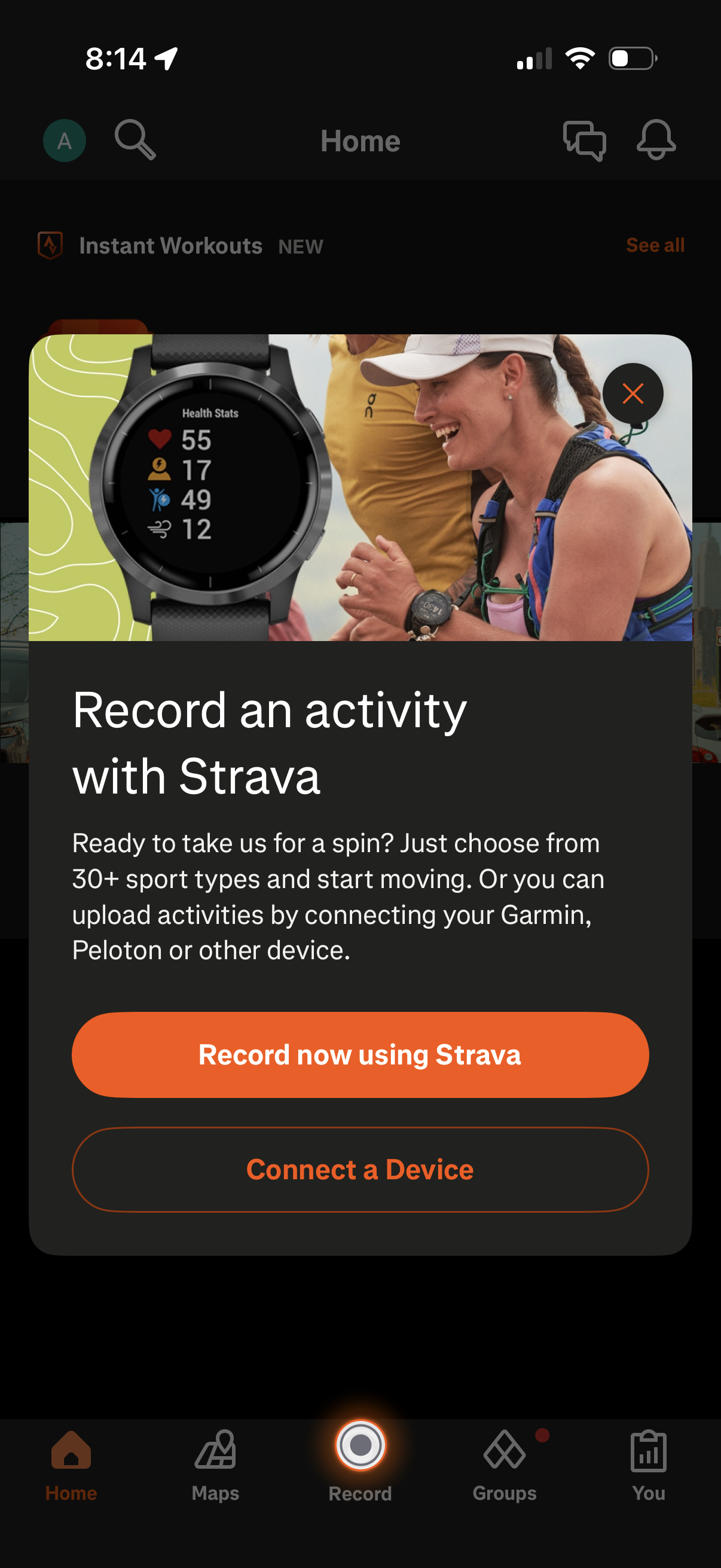 strava app screenshot 1