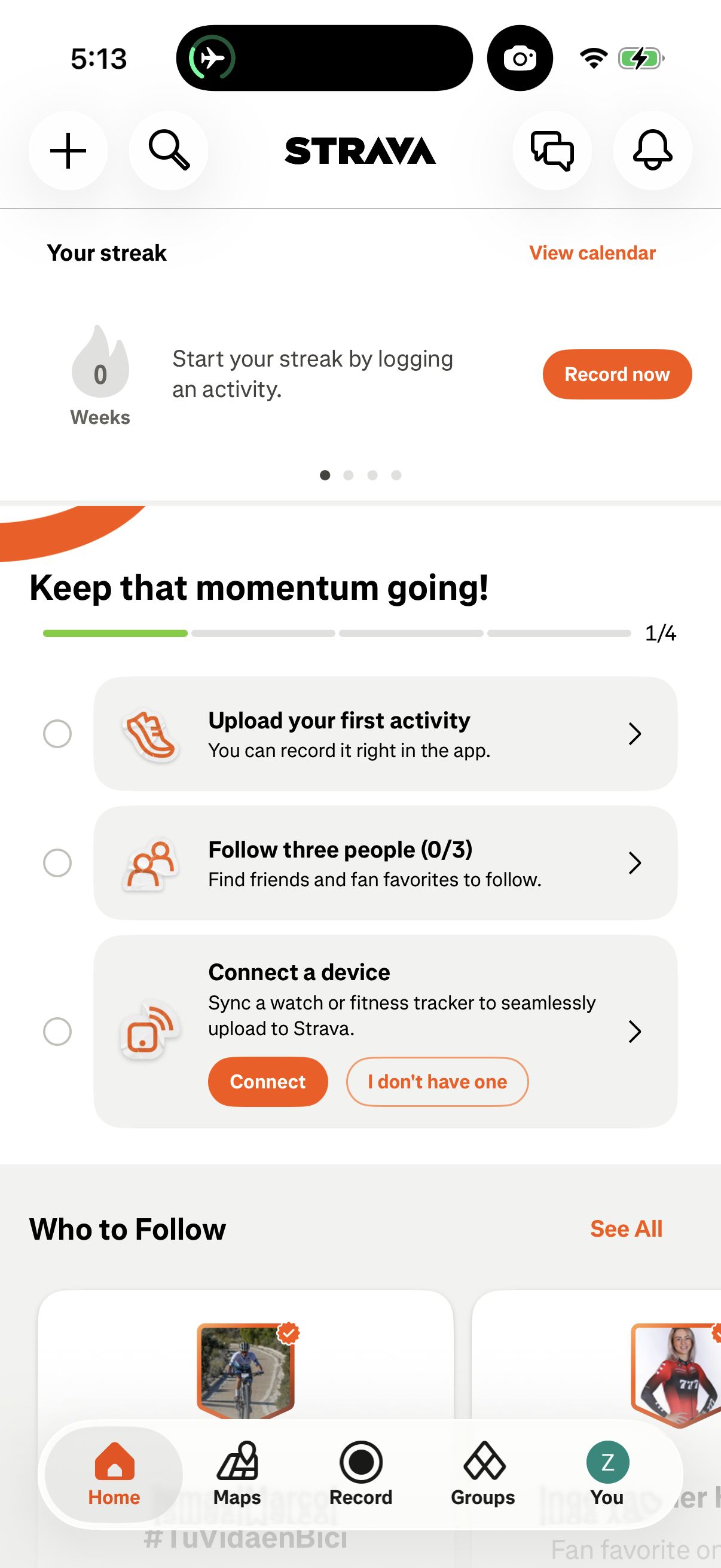 strava screen