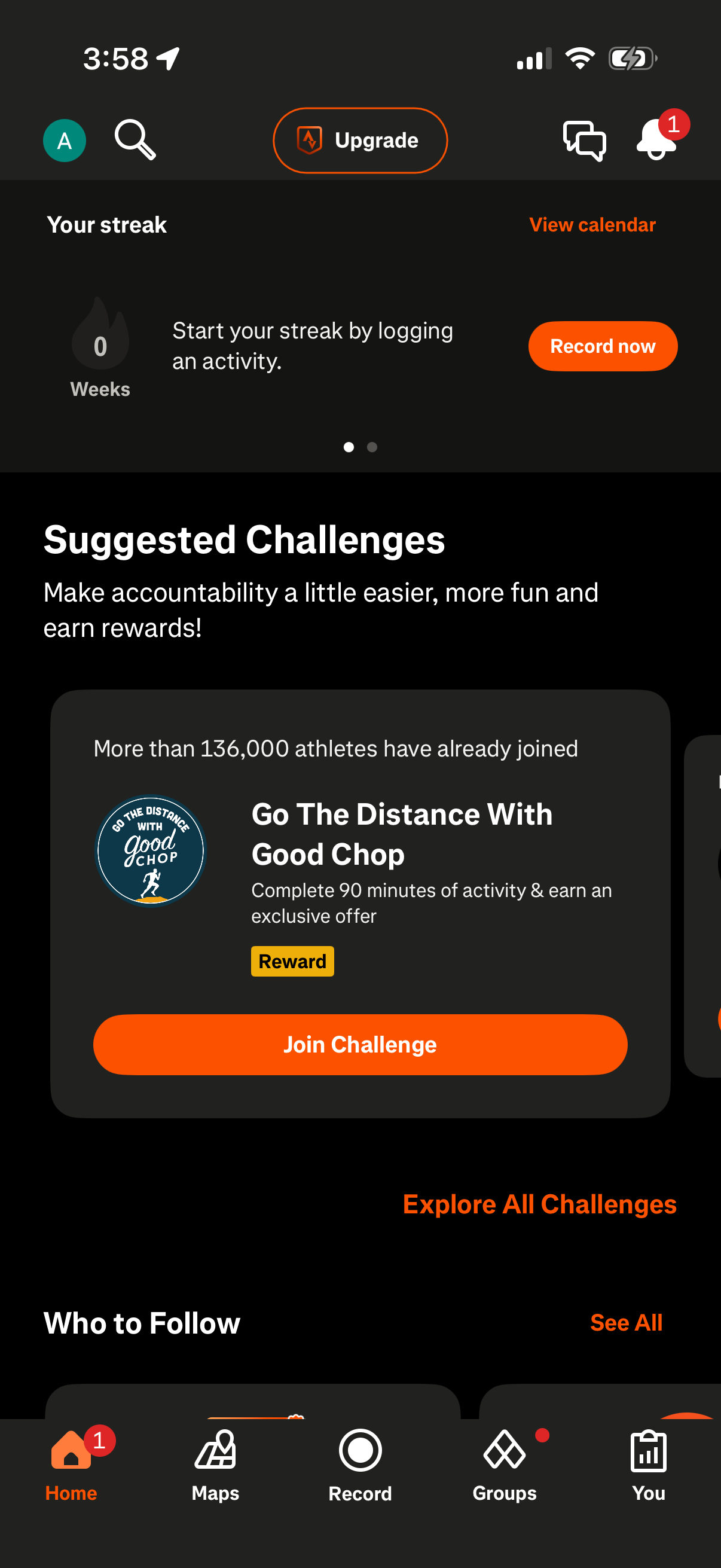 Step 1 of strava Main_tabs