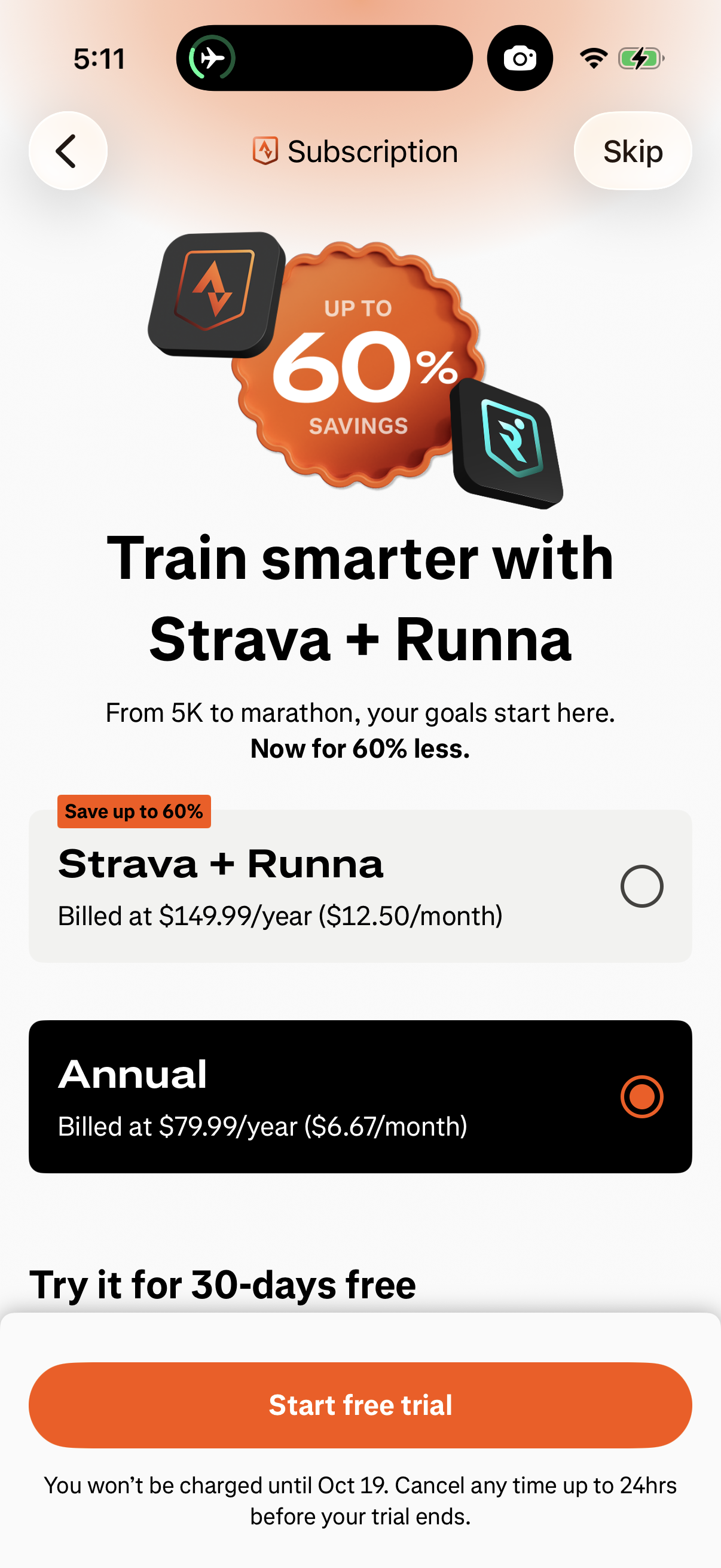 Step 2 of Strava Onboarding Paywall