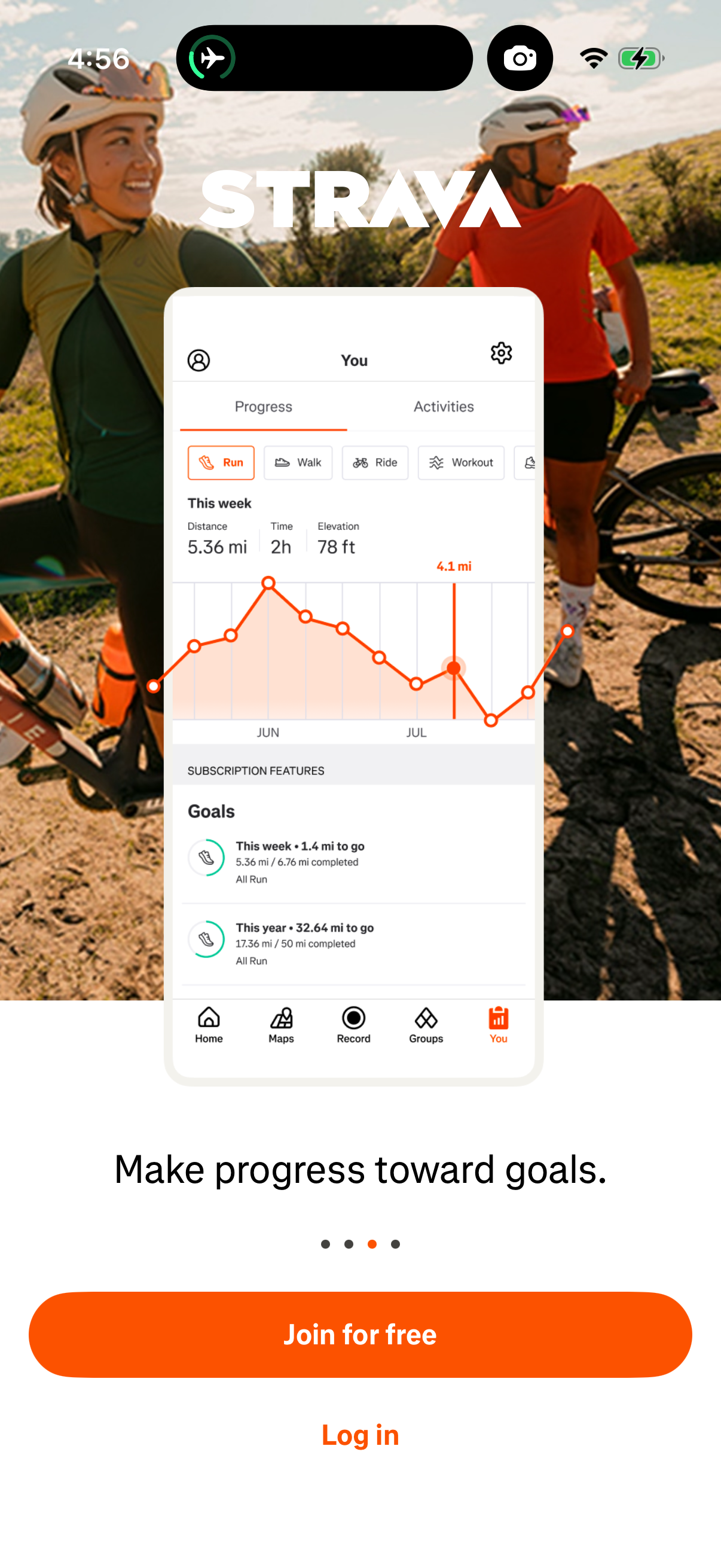 Step 1 of Strava Account Signup Entry