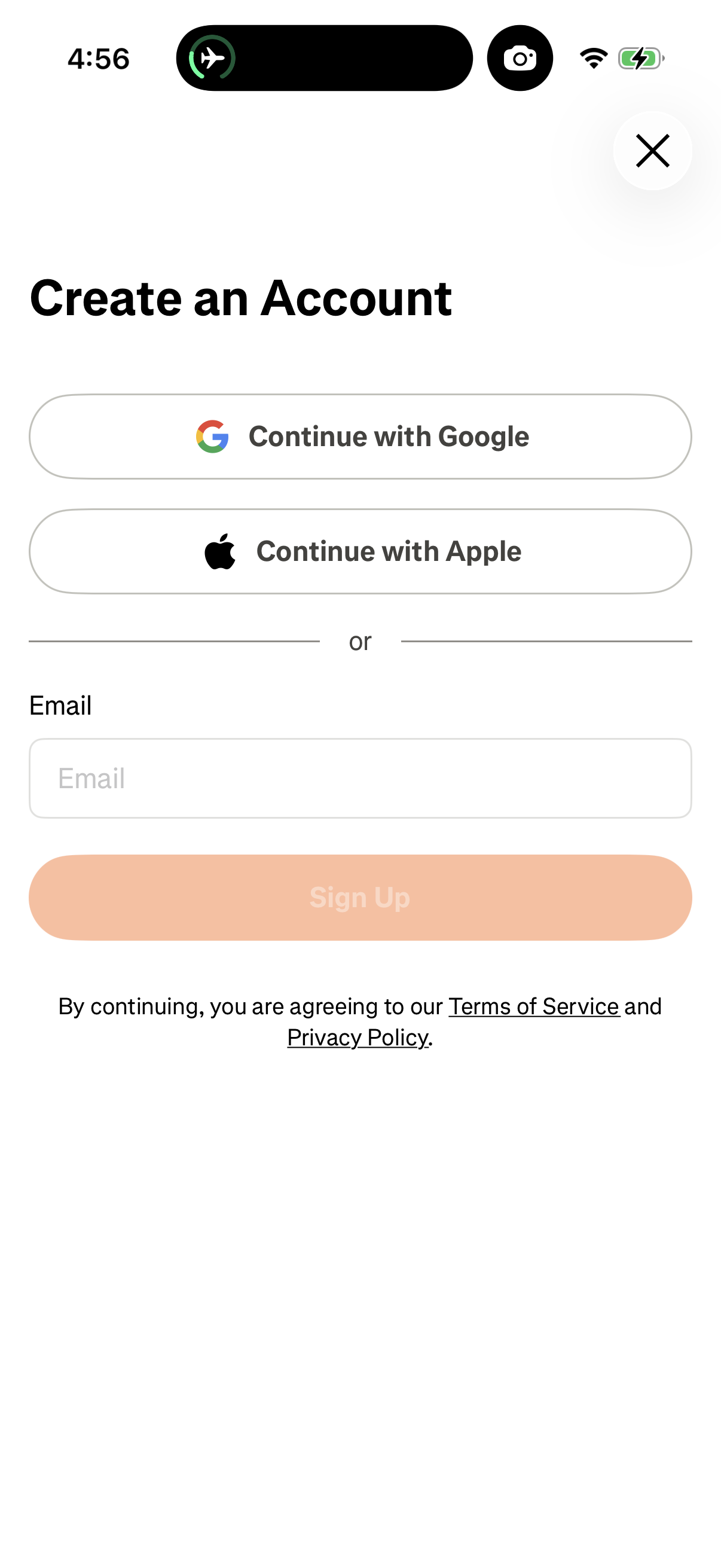 Step 2 of Strava Account Signup Entry