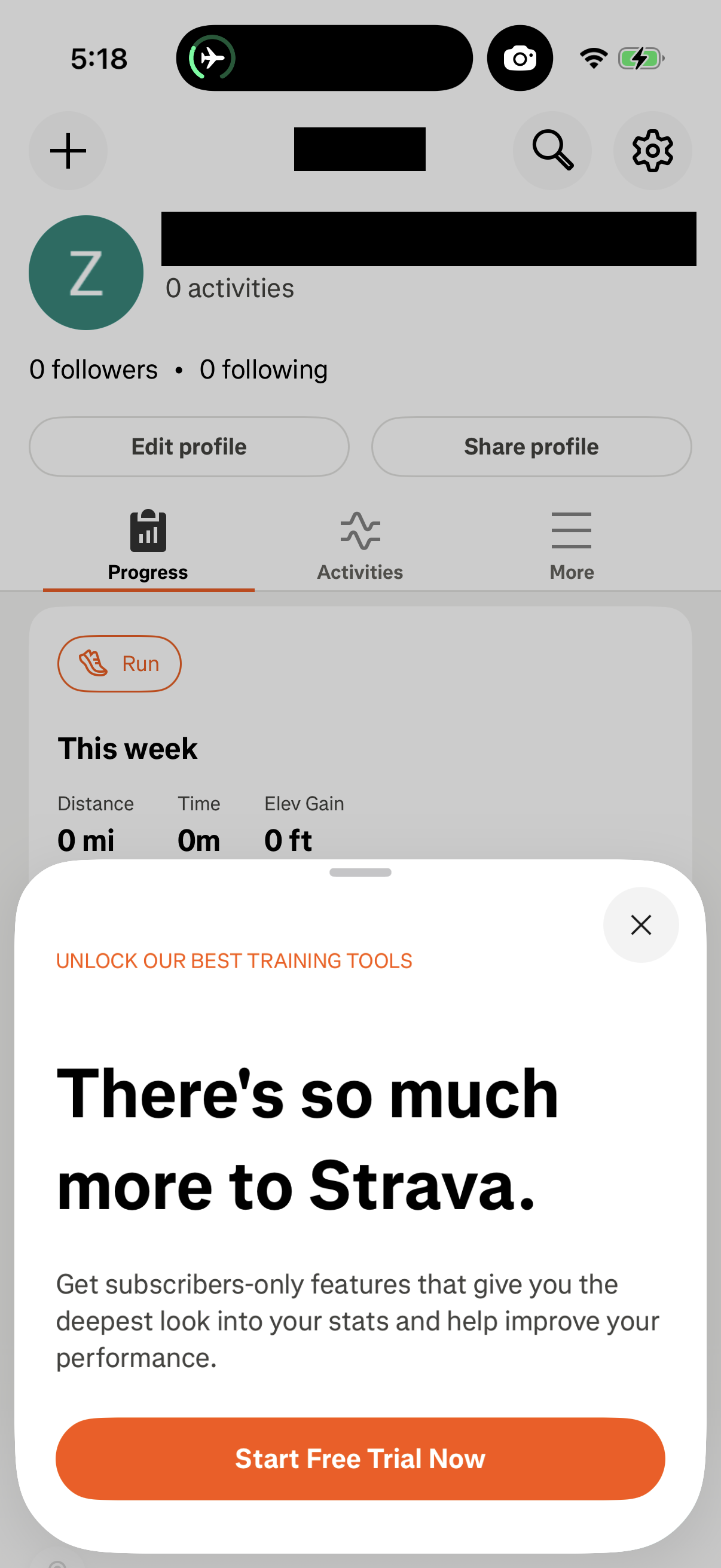 Step 1 of Strava You Subscription Offer