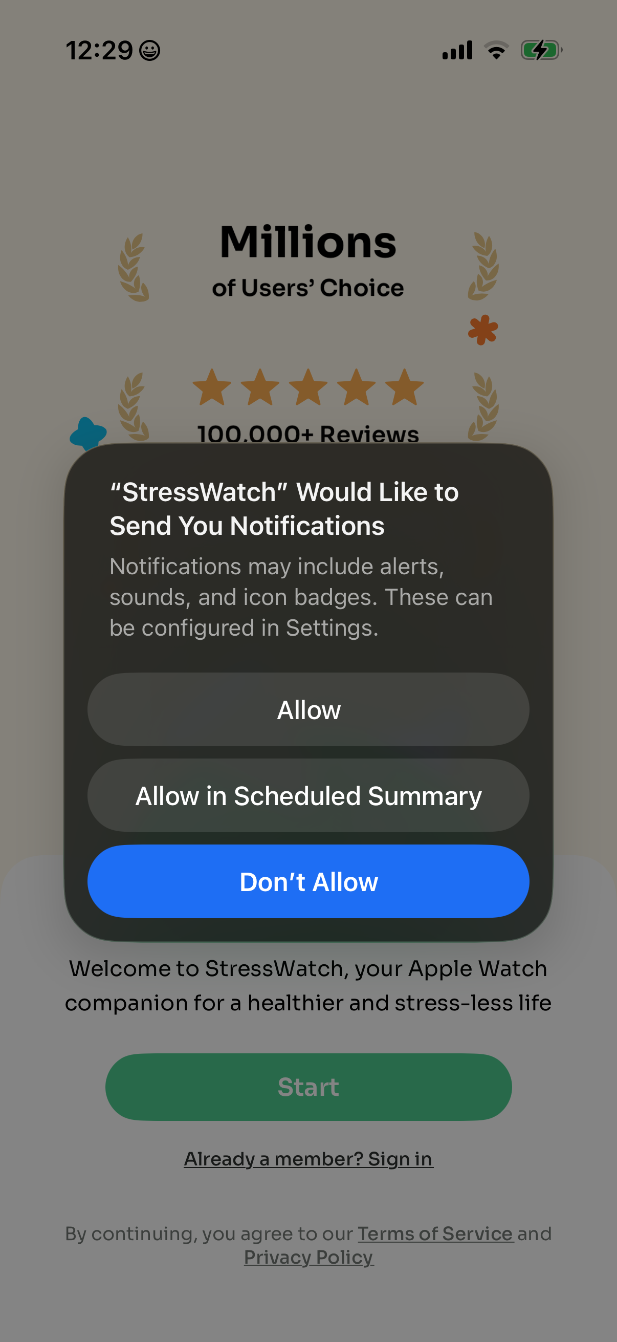 stresswatch screen