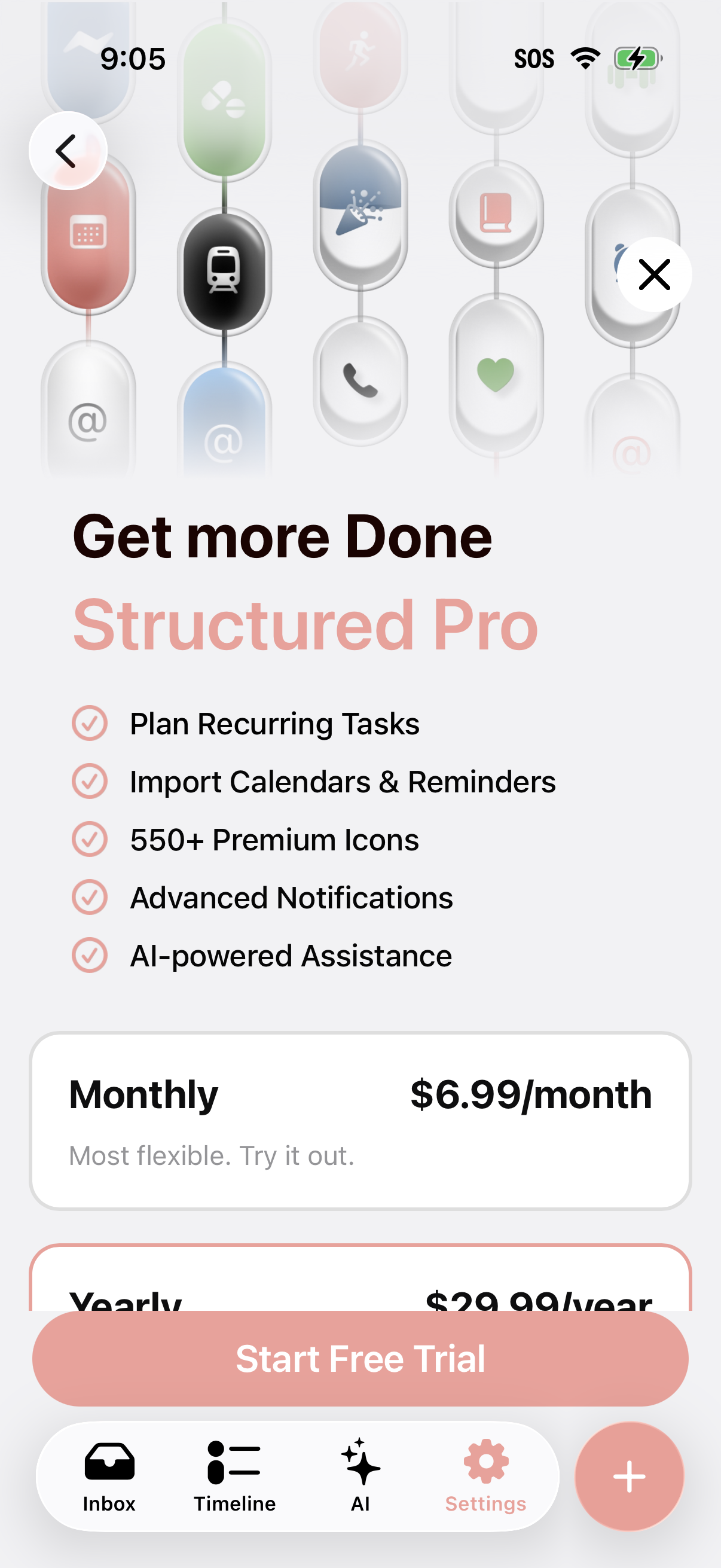 Step 3 of Structured Daily Planner Locked Feature Paywall