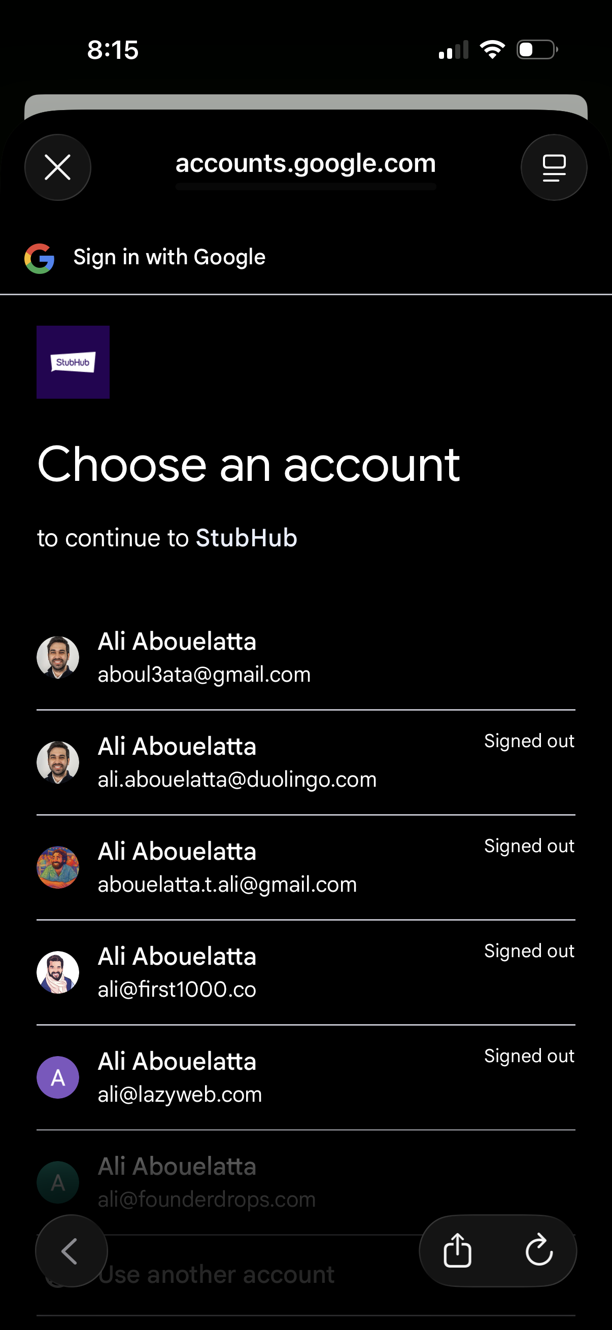 stubhub app screenshot 2