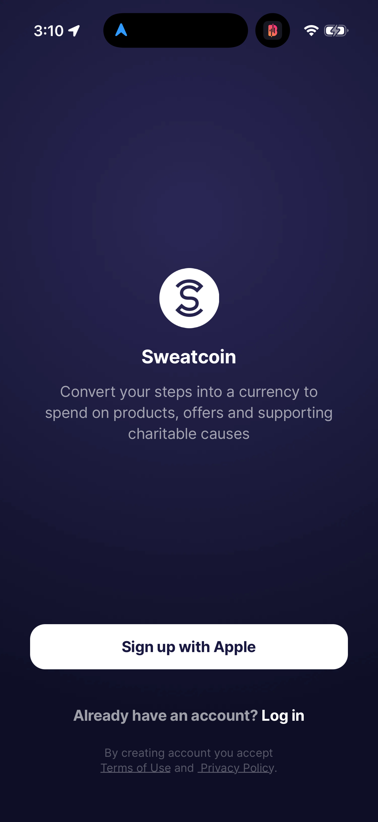 Step 1 of sweatcoin Main_tabs