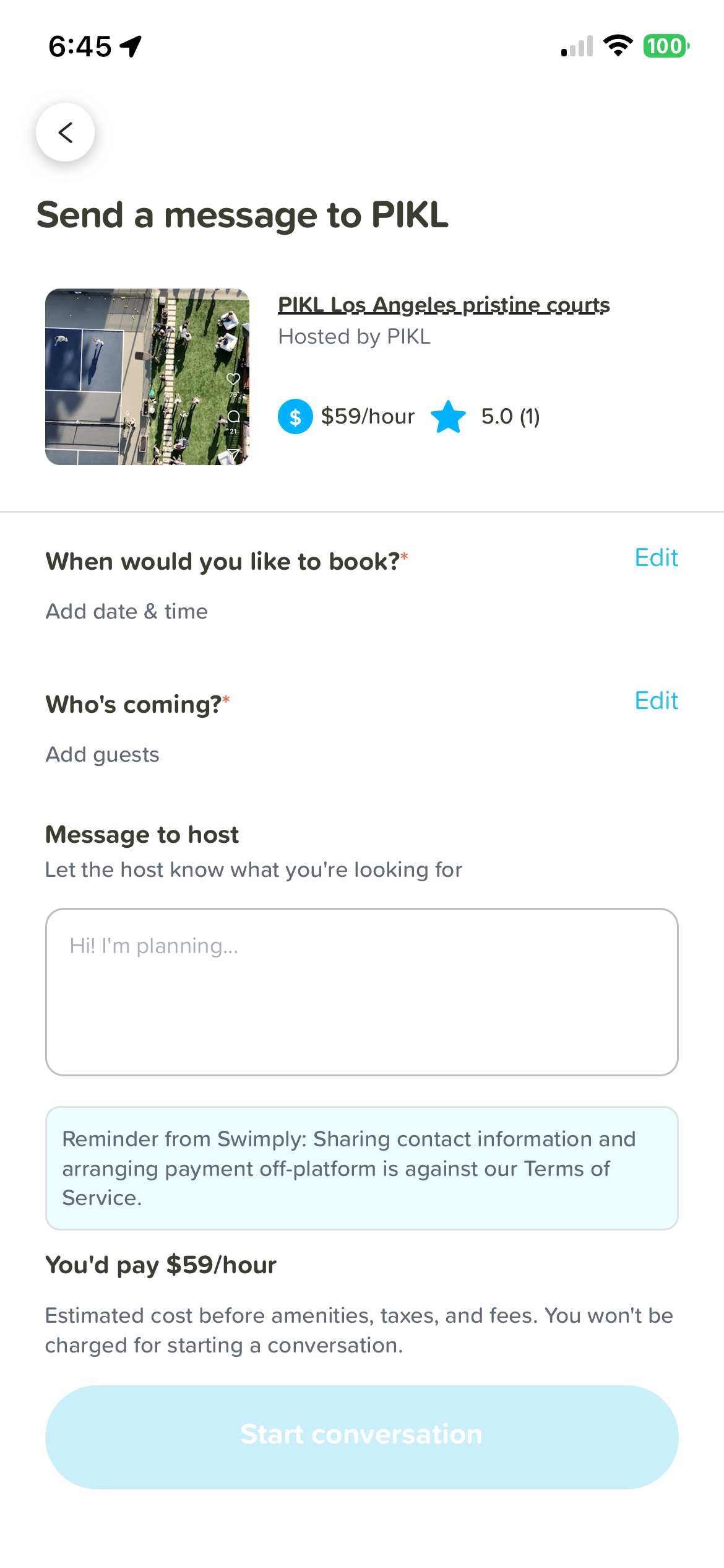 Swimply app screenshot 2