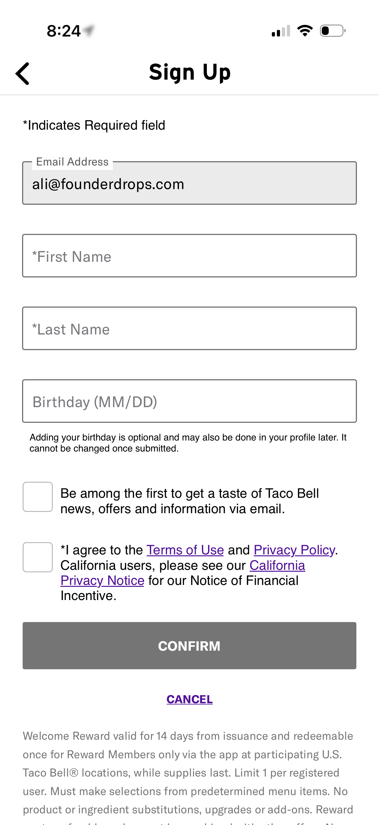 taco-bell app screenshot 2