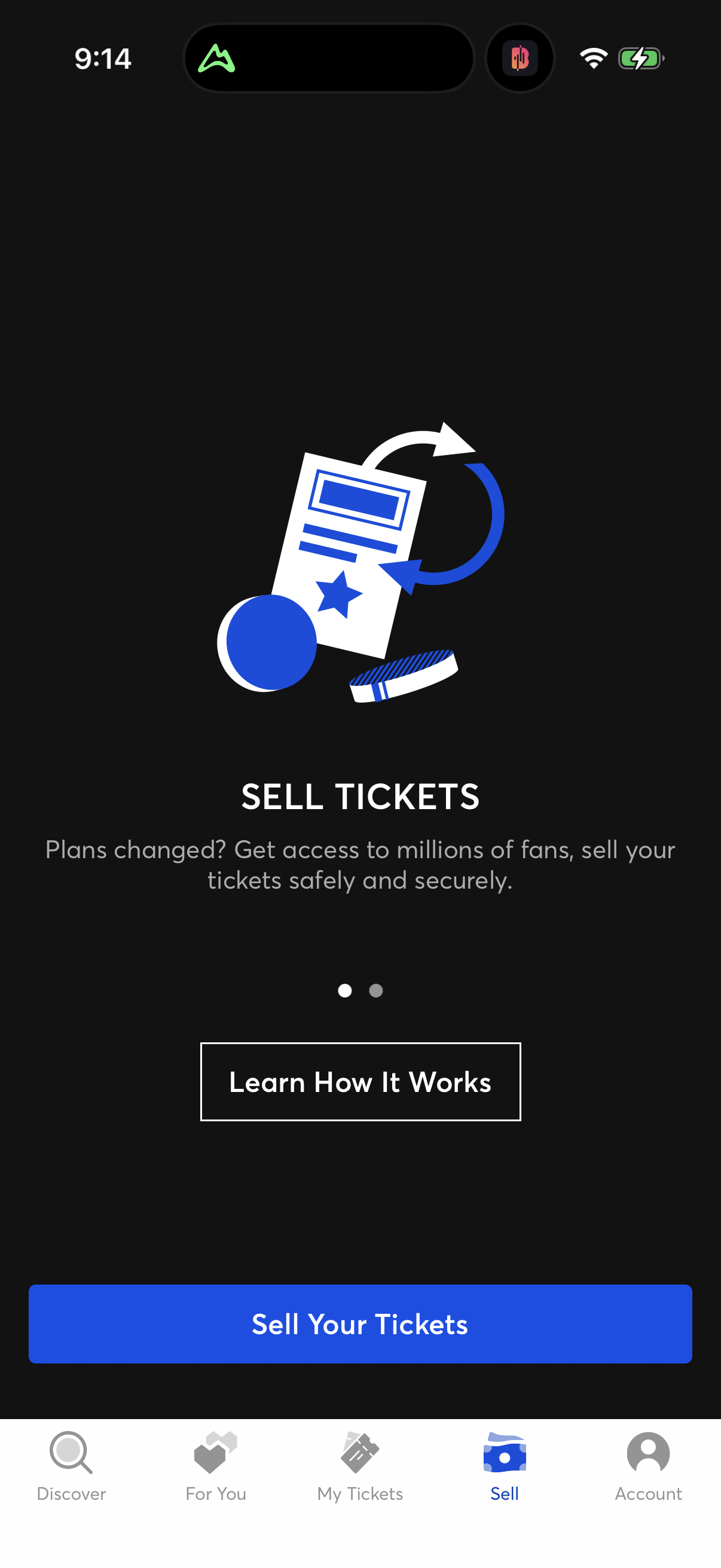 Step 2 of ticketmaster Main_tabs
