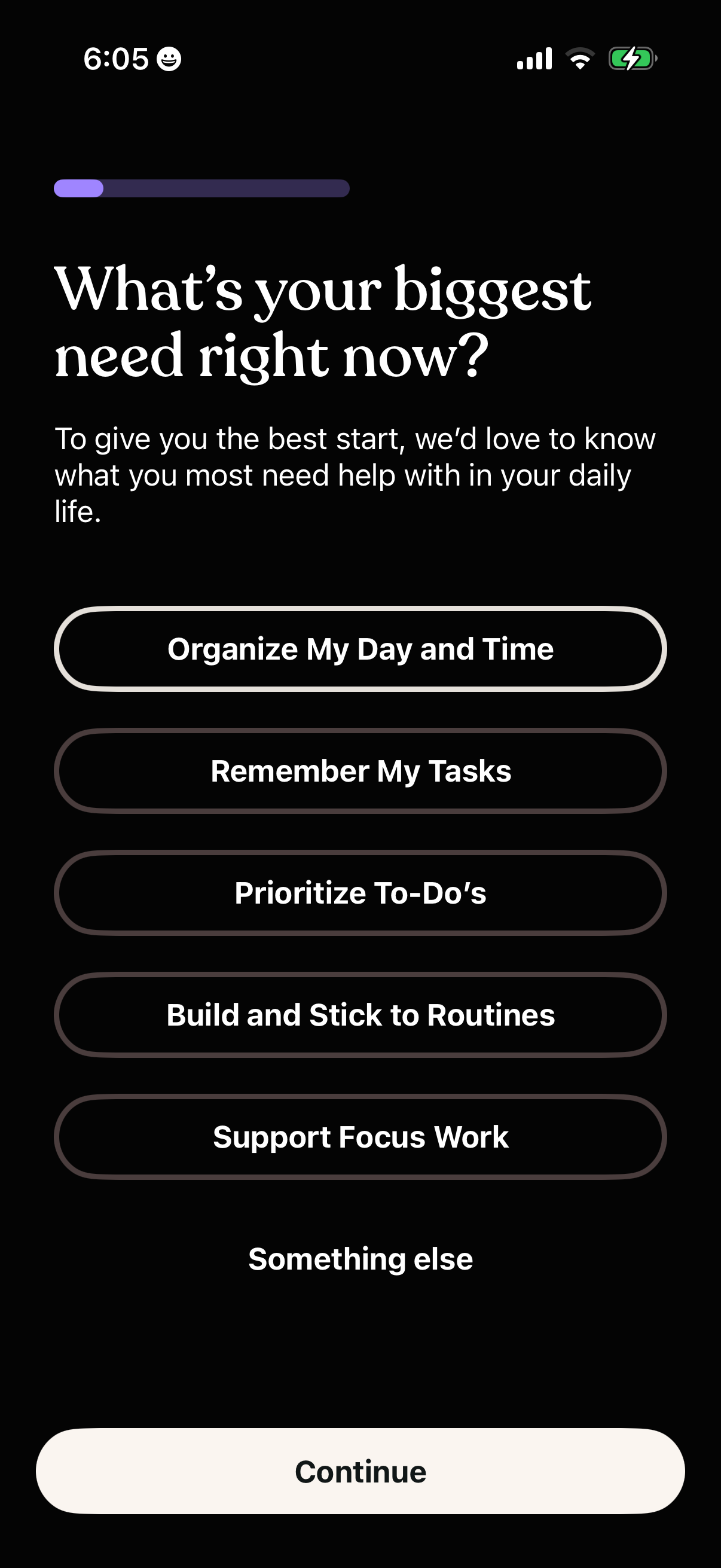 Step 3 of Tiimo Onboarding