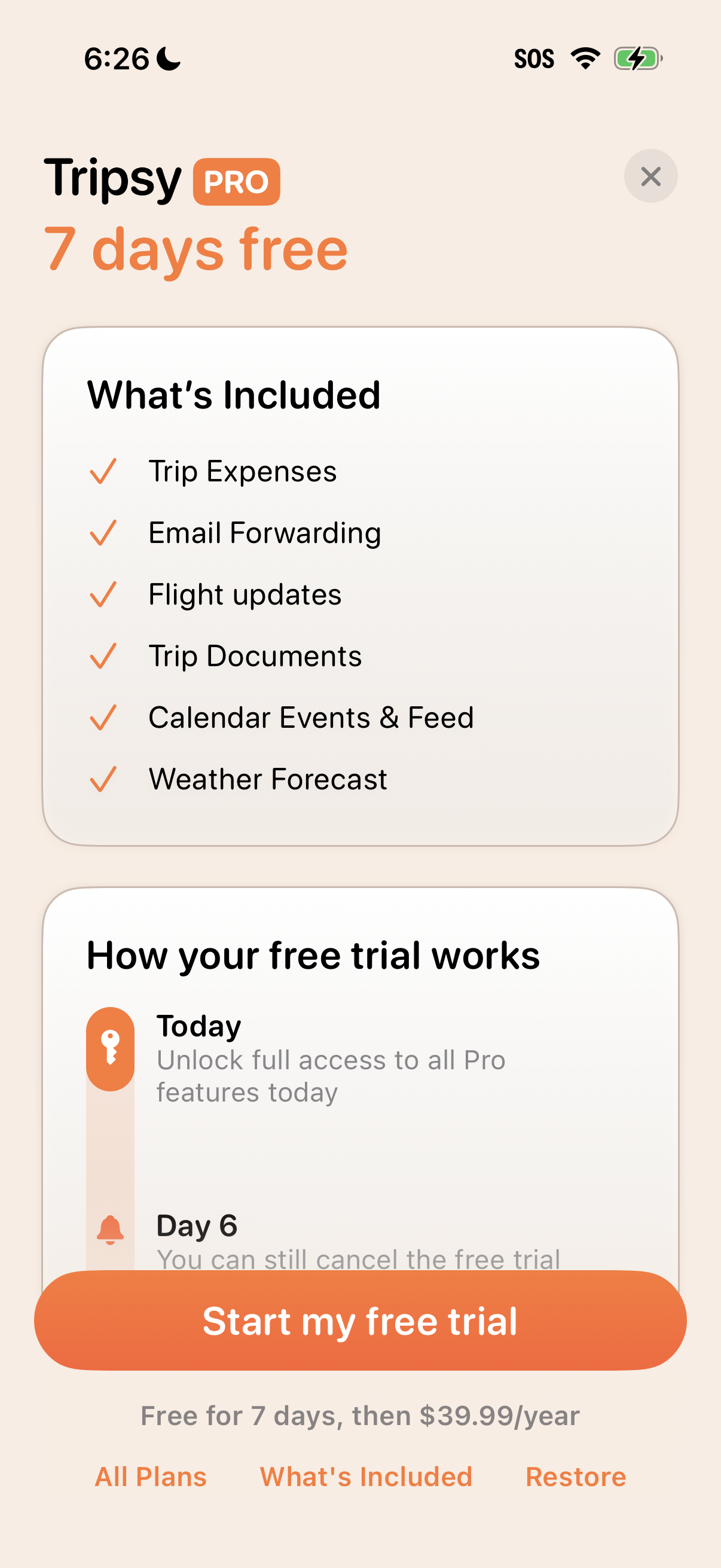 Step 2 of Tripsy Onboarding