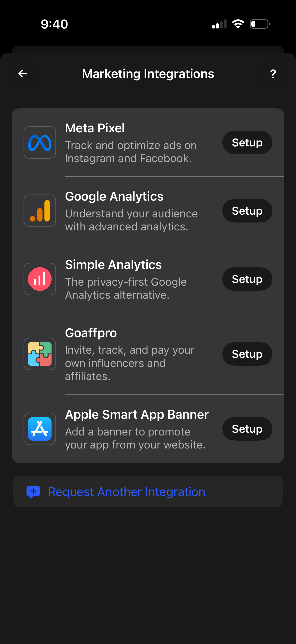universe view marketing integrations