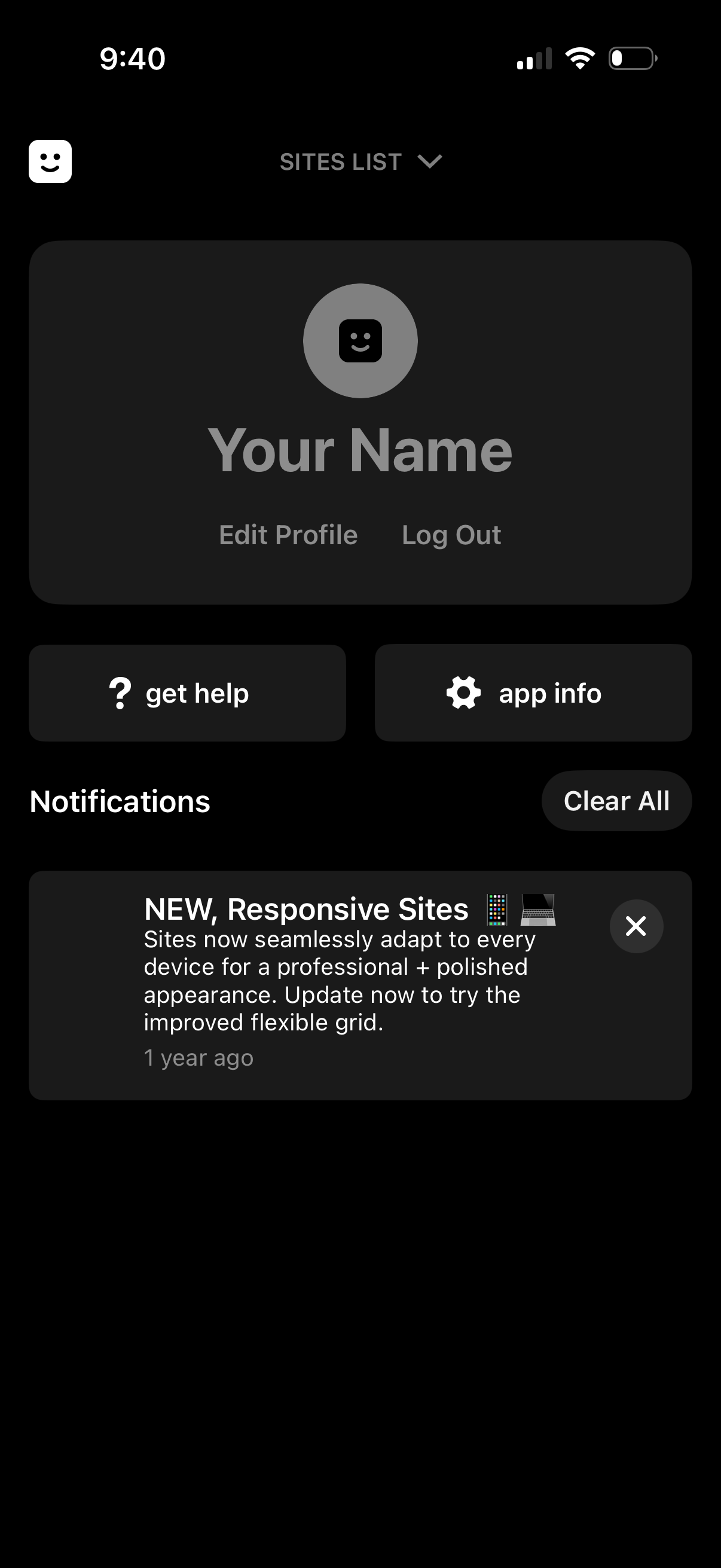 universe edit profile info
