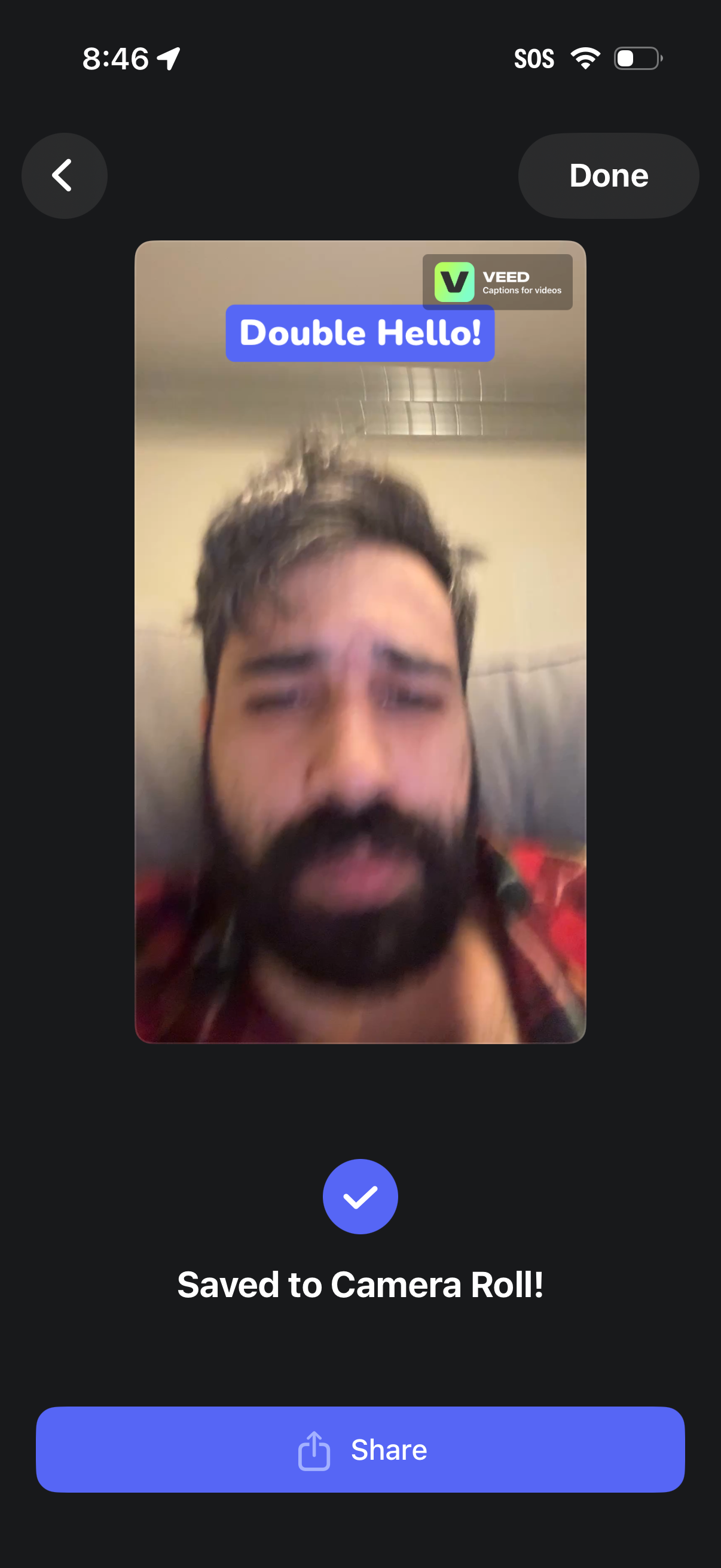 veed share exported video