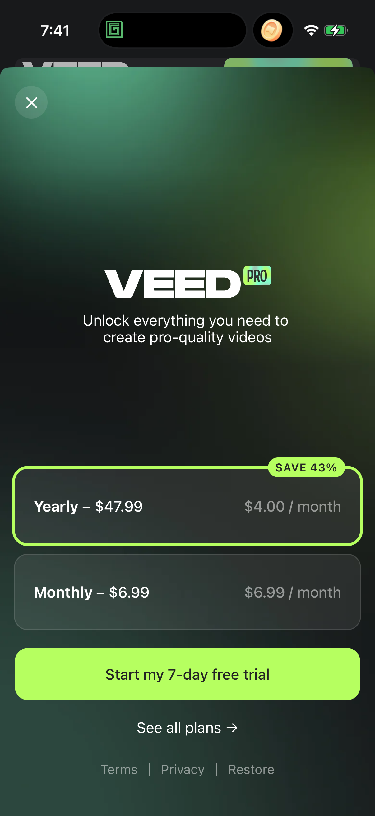 veed app screenshot 1