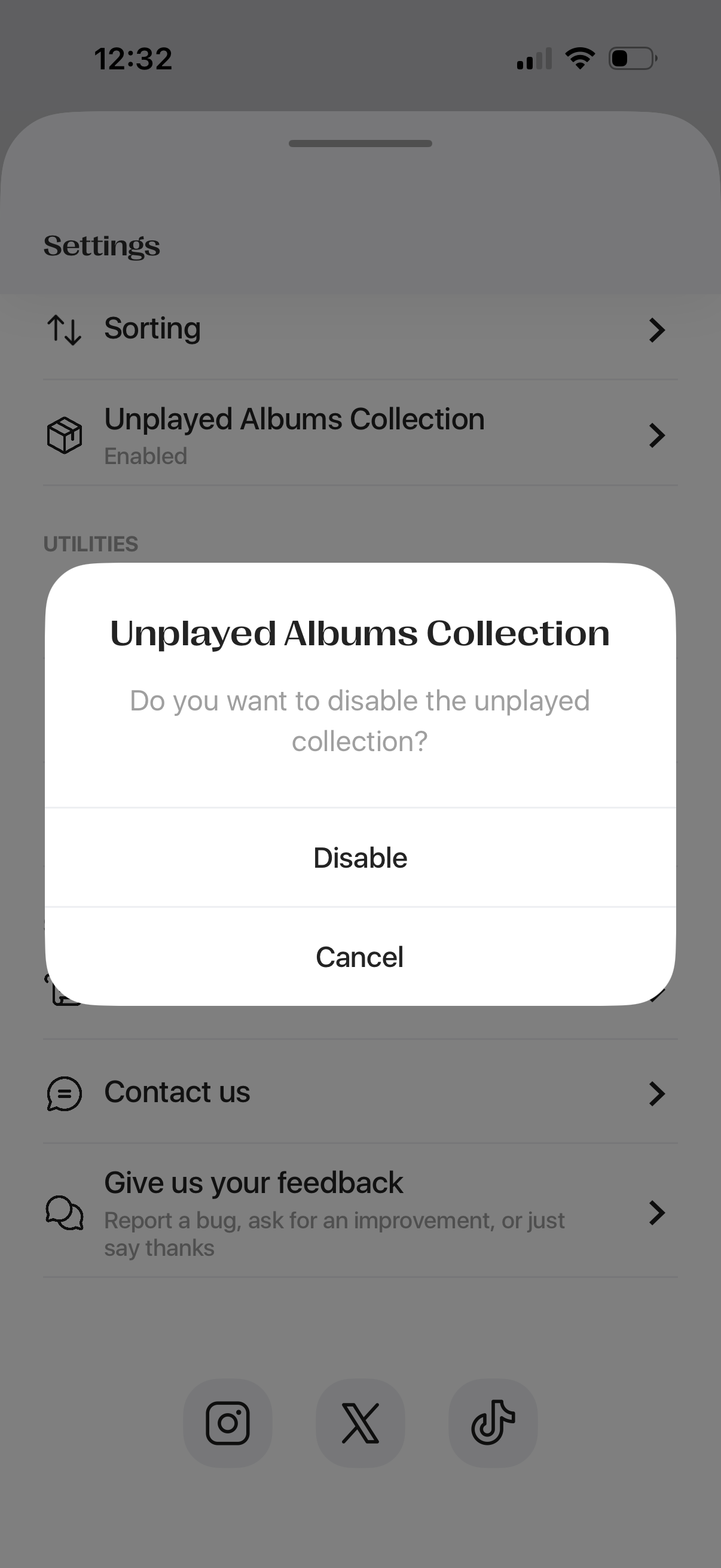 vinyls disable unplayed collection