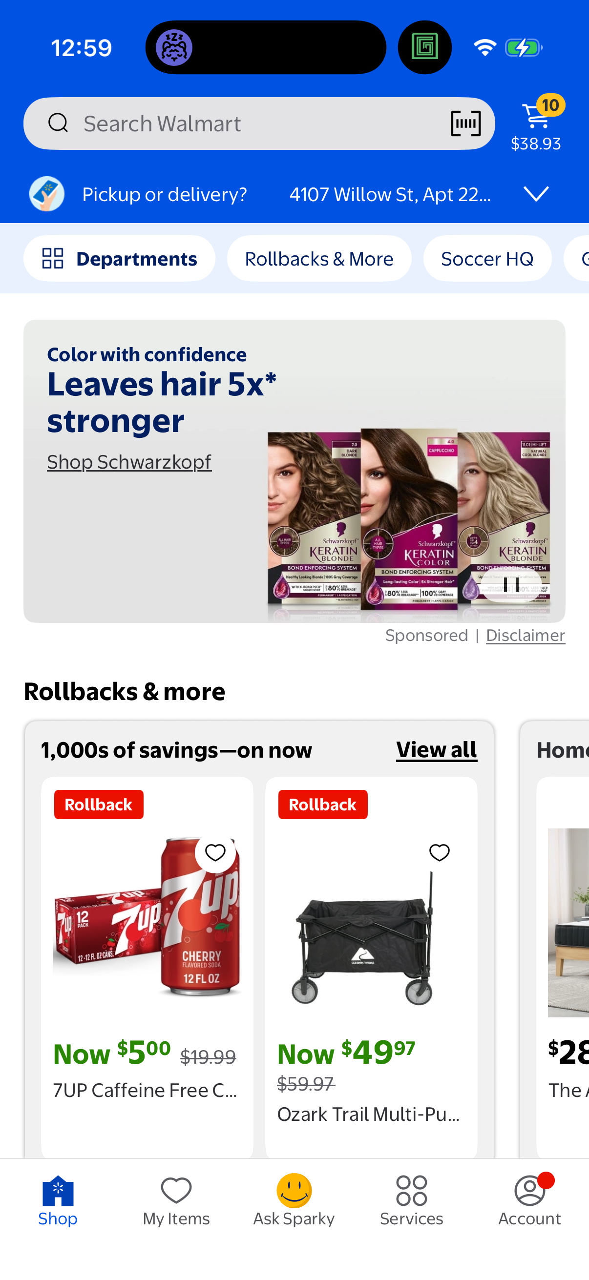 walmart app screenshot 1
