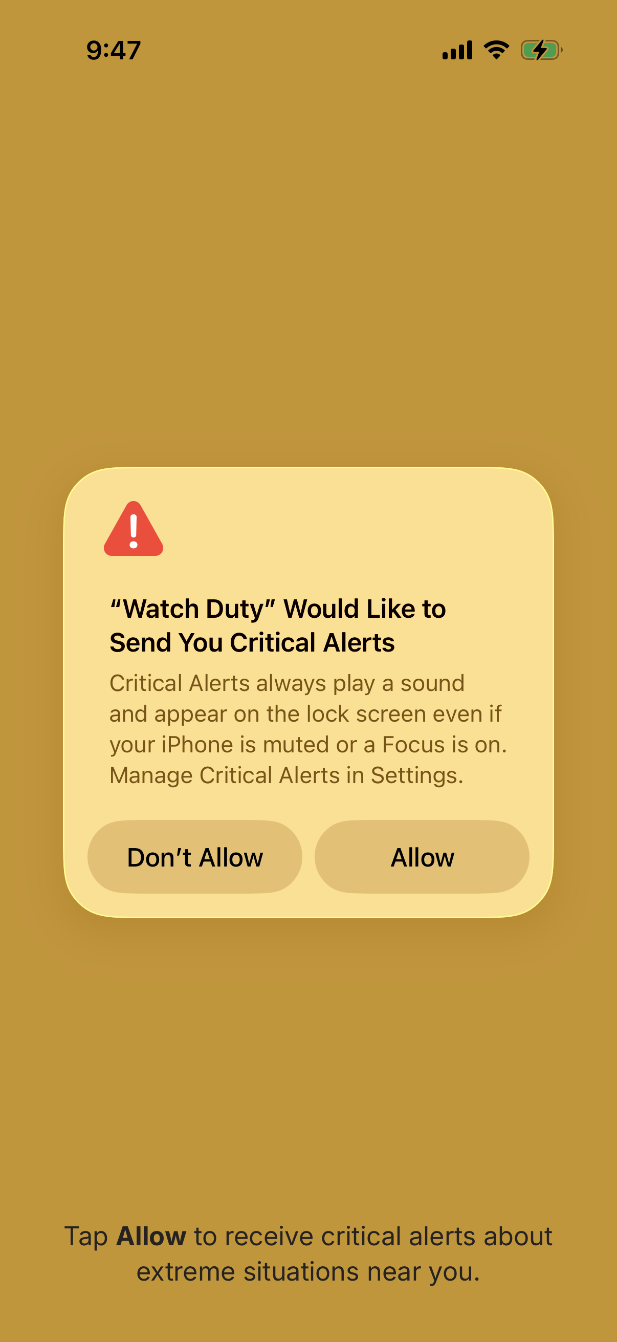 Step 5 of Watch Duty Onboarding