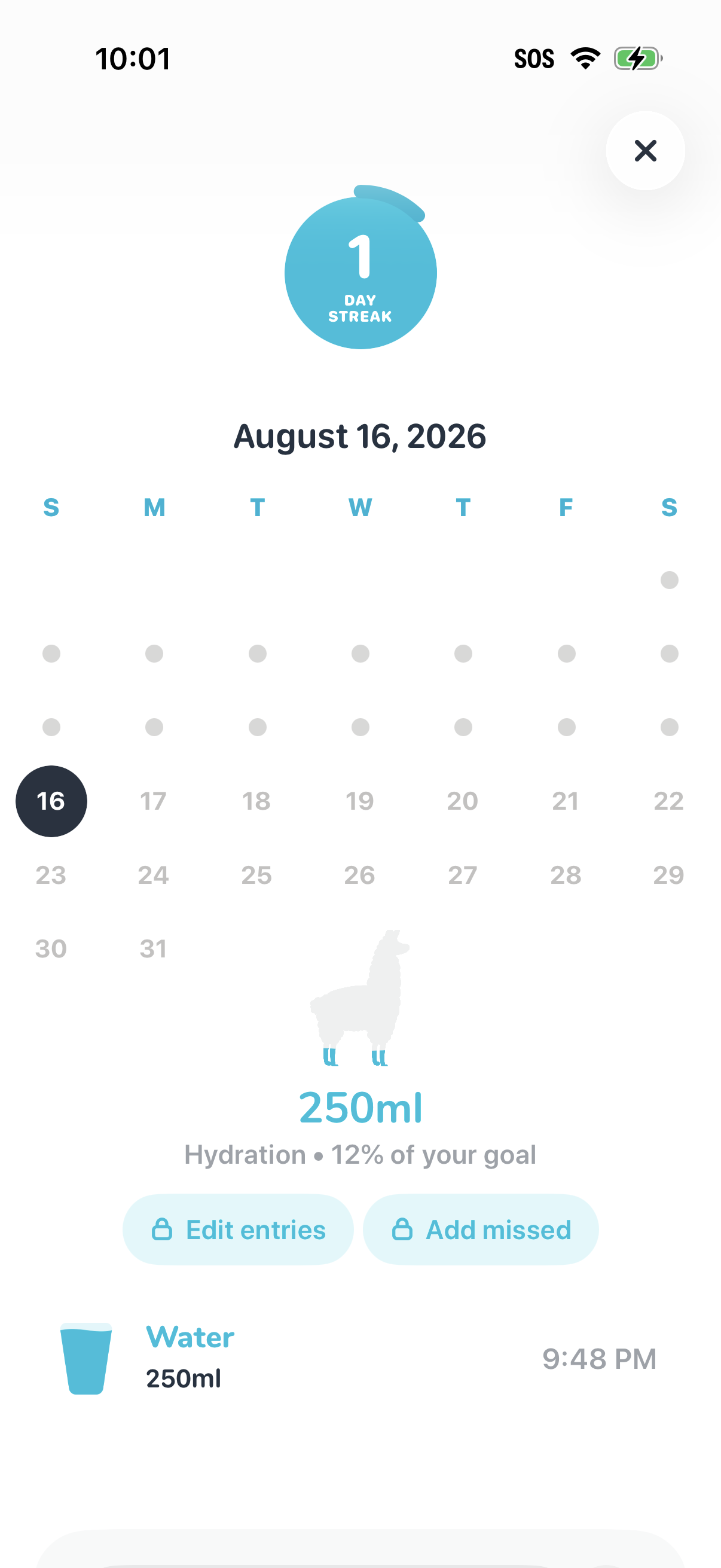 Waterllama app screenshot 1
