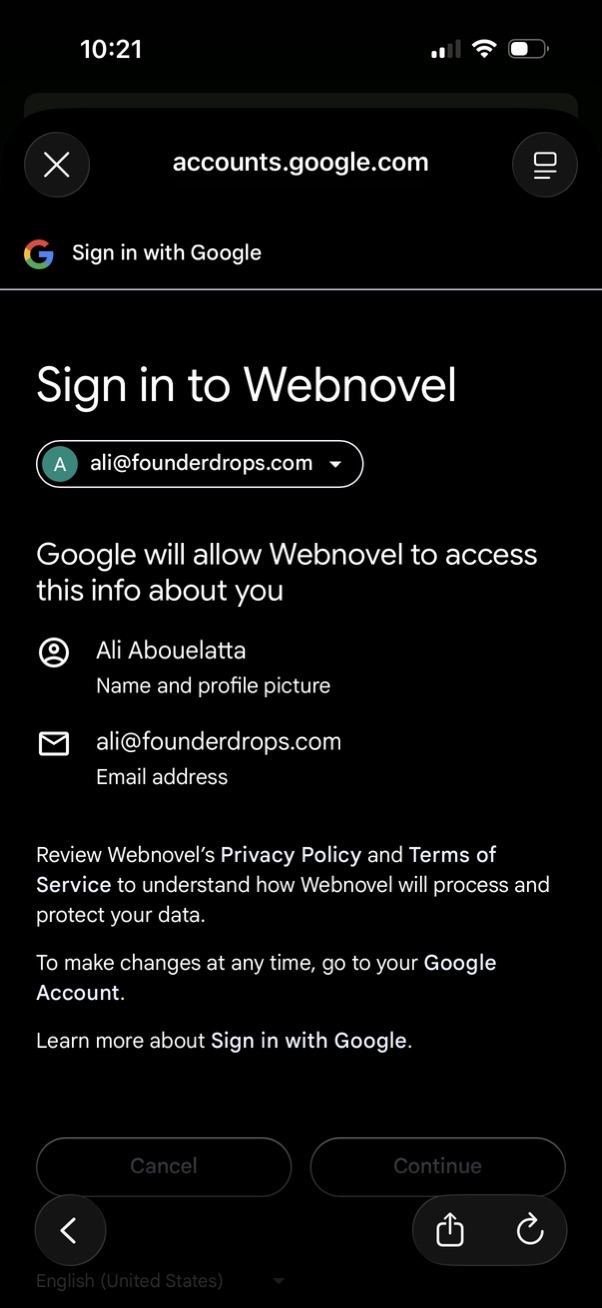 webnovel app screenshot 2