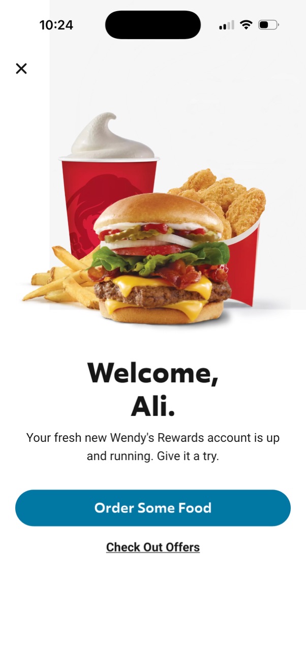 wendys app screenshot 1