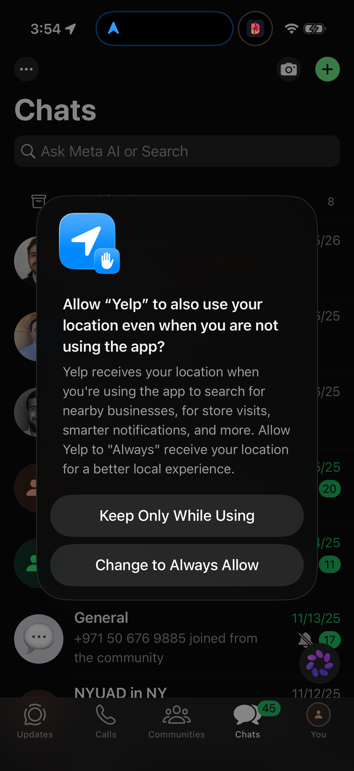 Step 1 of whatsapp Main_tabs