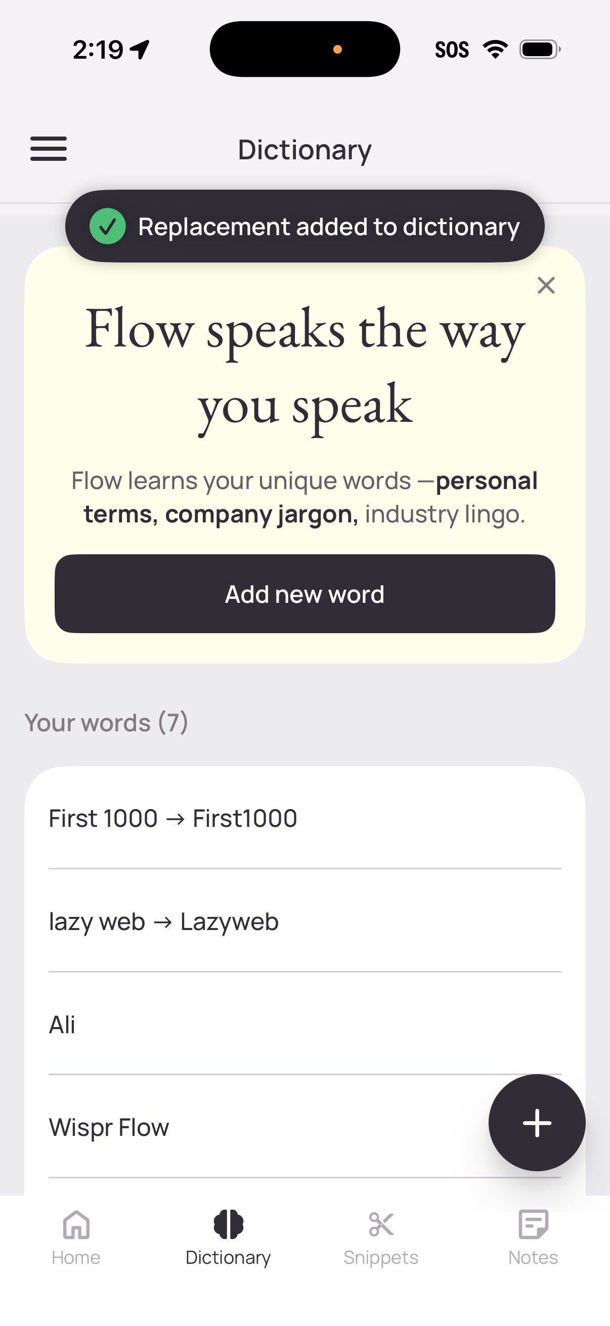 wisper-flow app screenshot 1