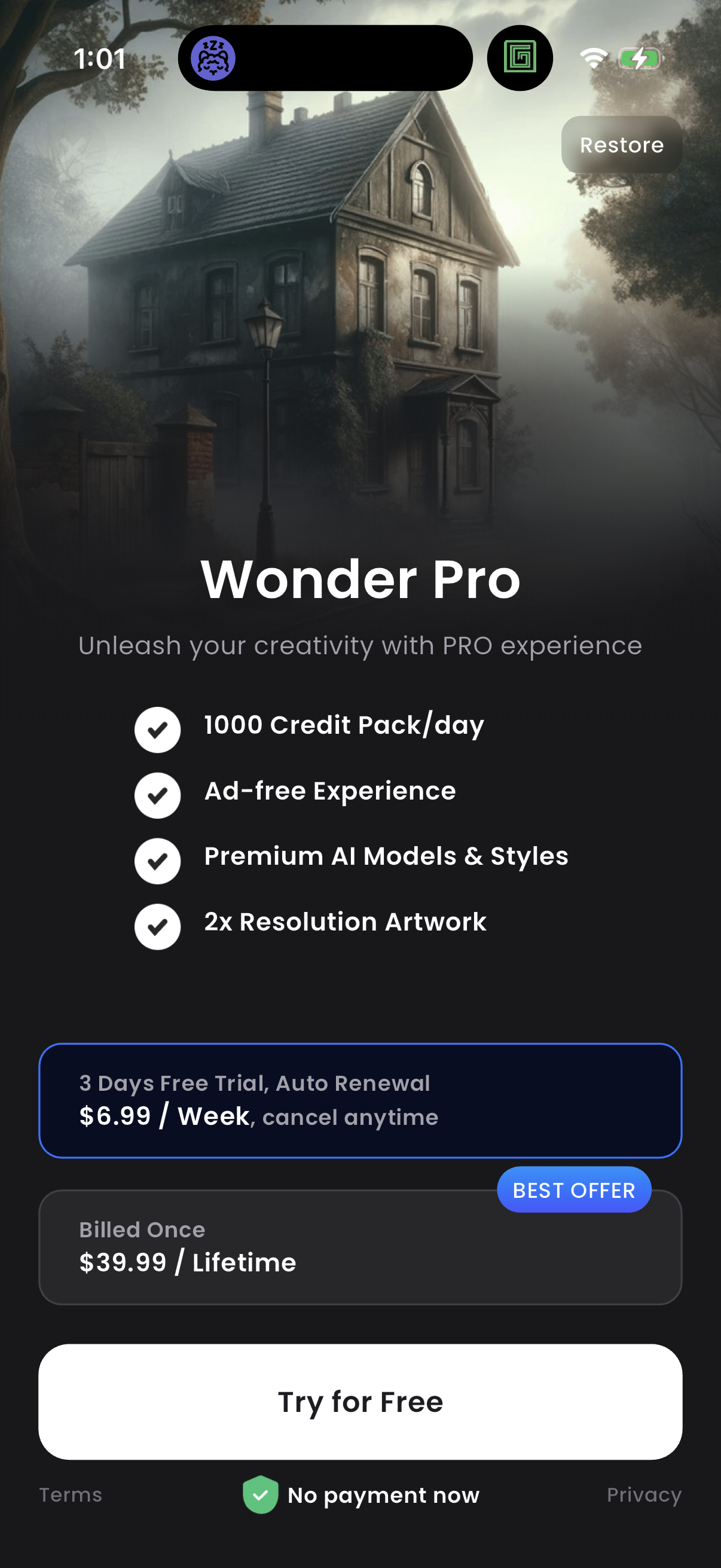 wonder app screenshot 1