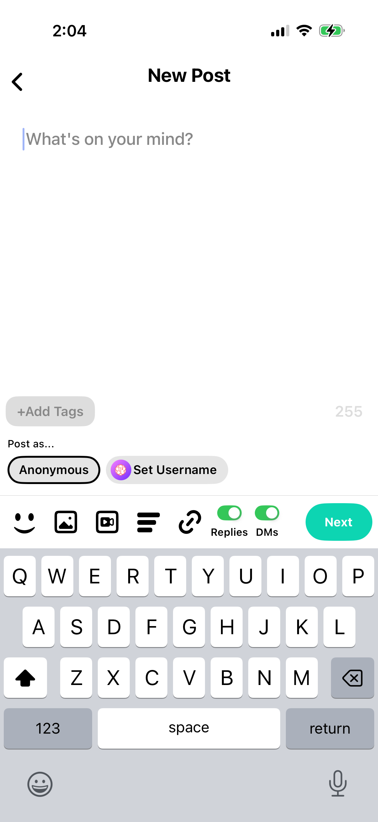 yik-yak screen