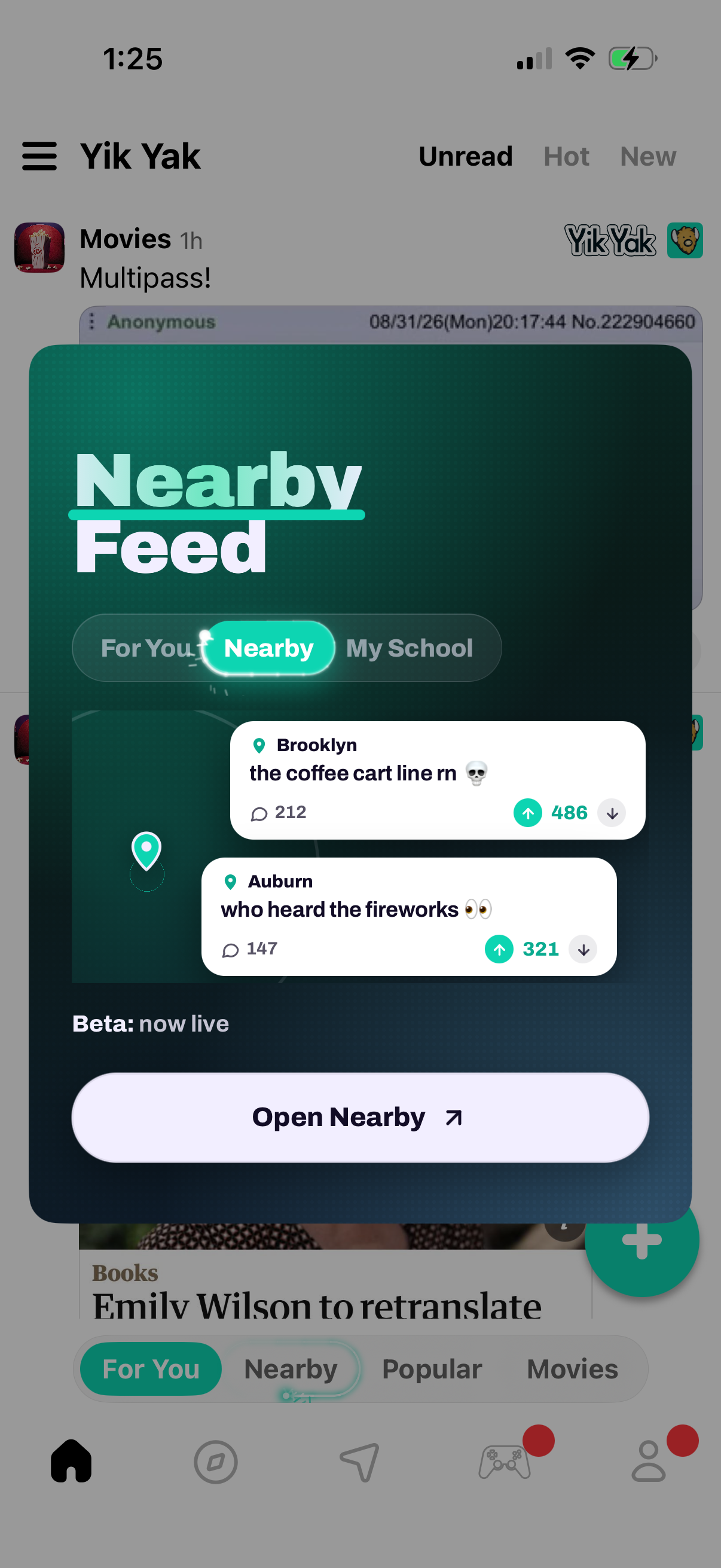yik-yak screen
