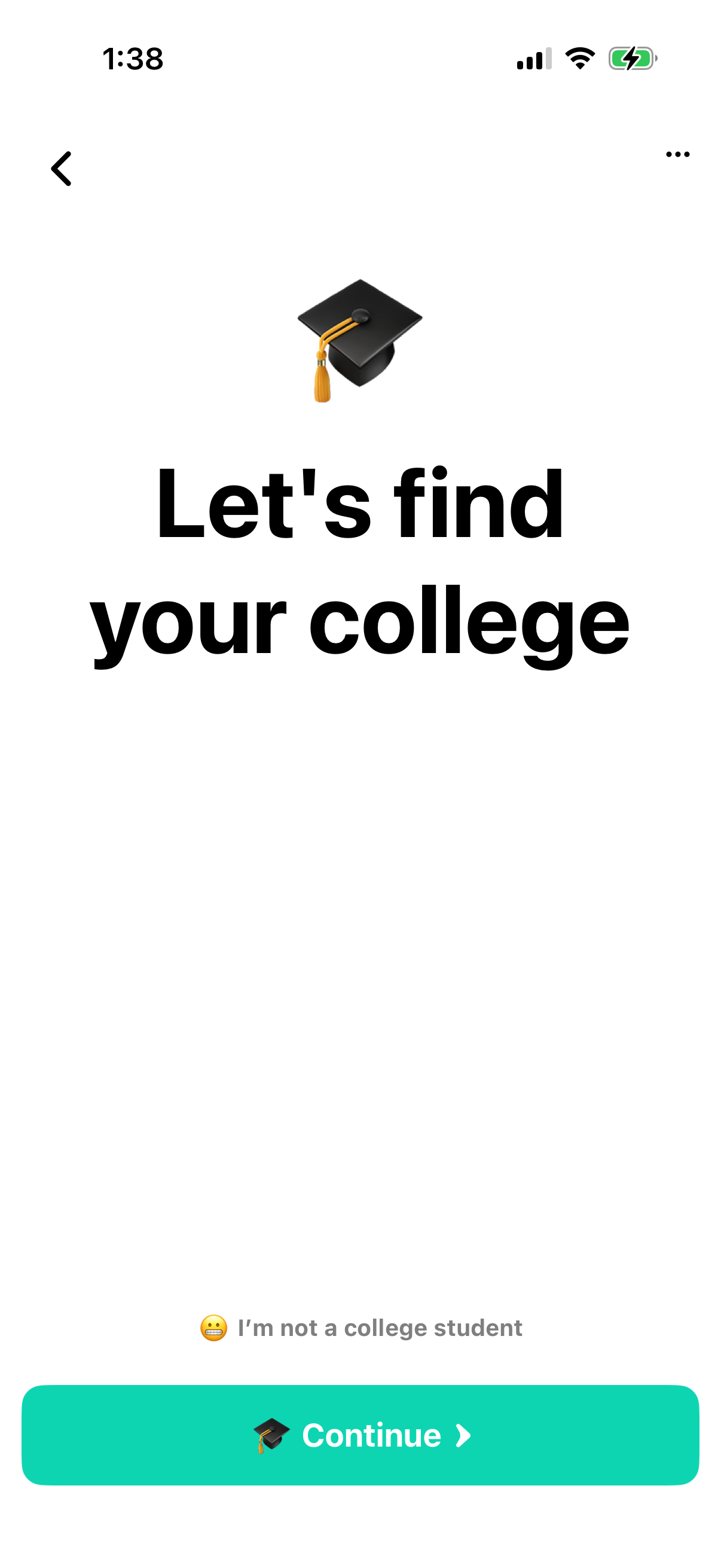 Step 1 of Yik Yak Onboarding