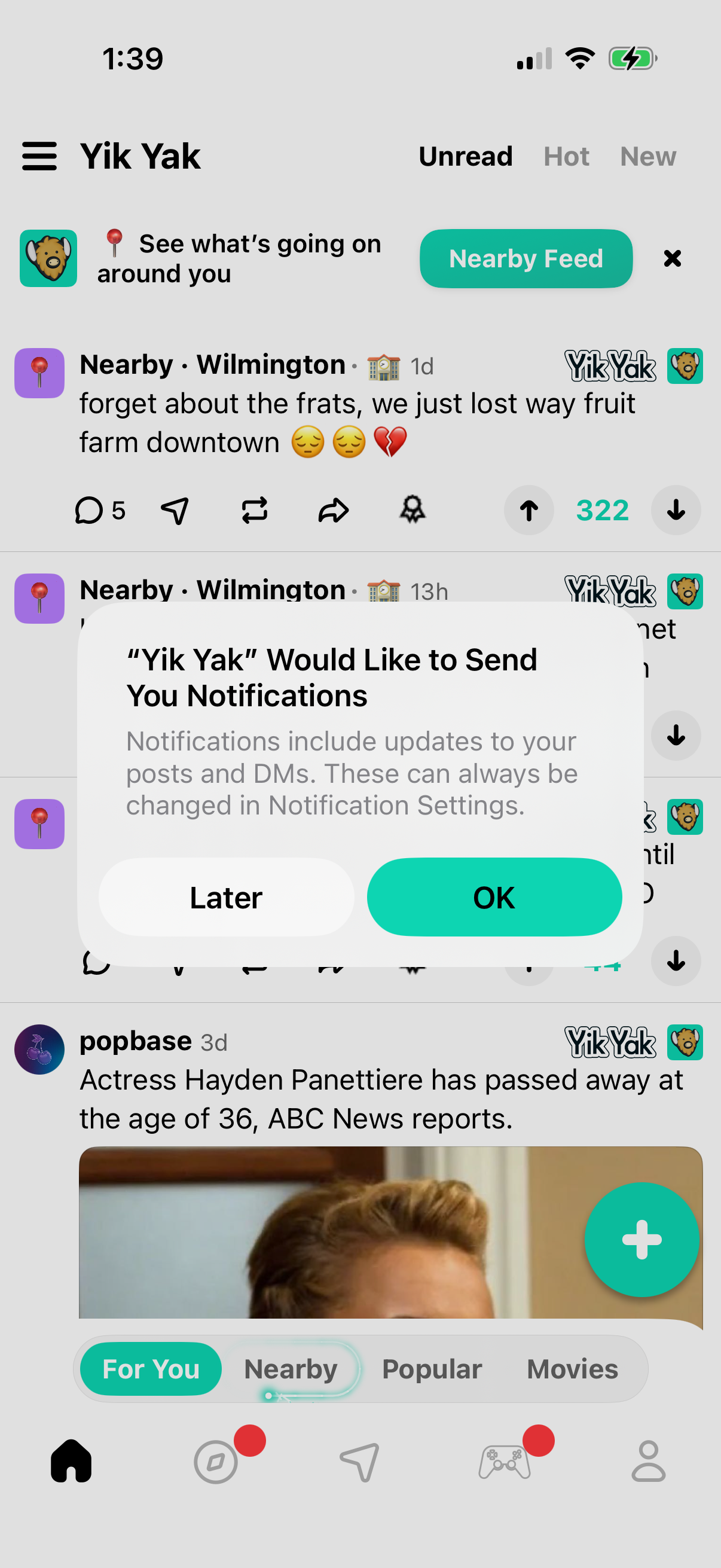 Step 3 of Yik Yak Onboarding