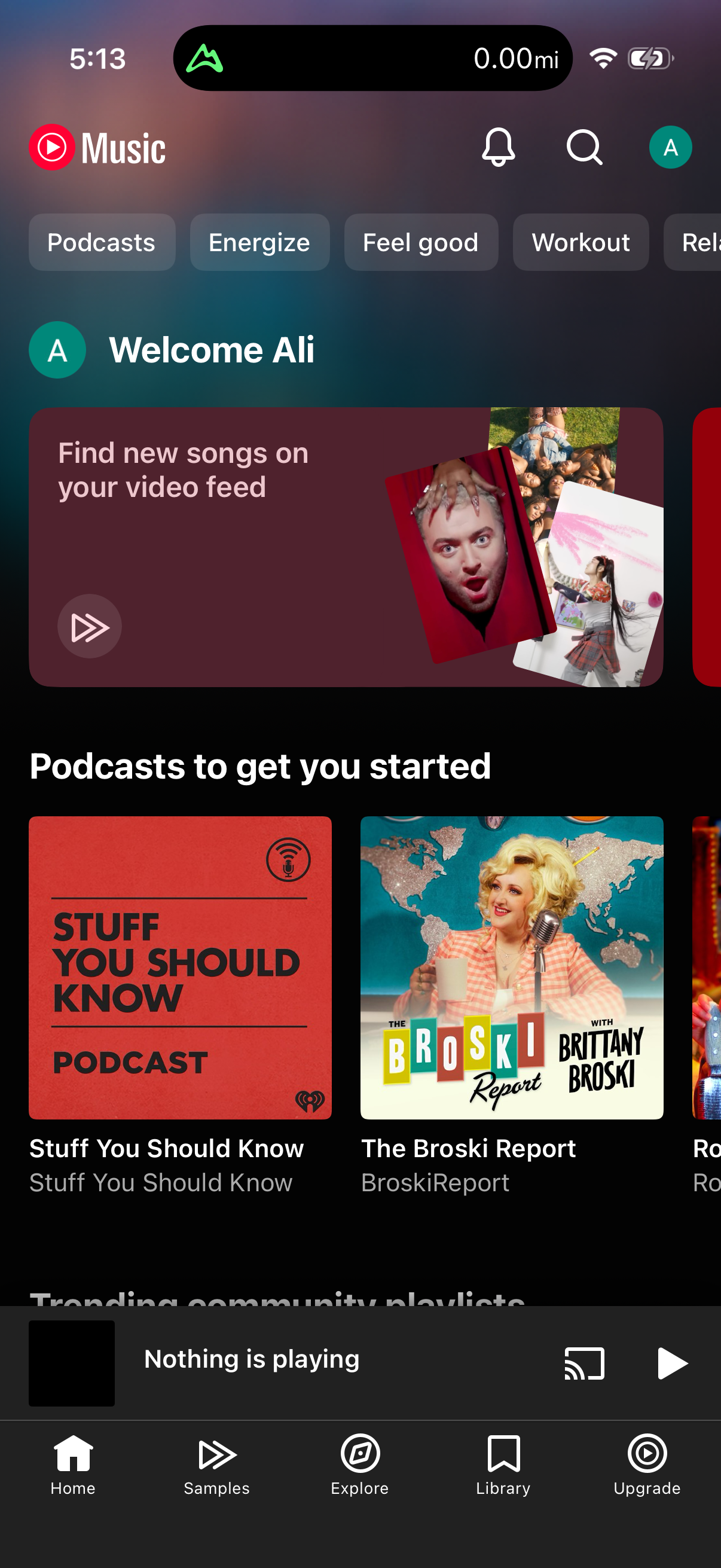 Step 1 of youtube-music Main_tabs