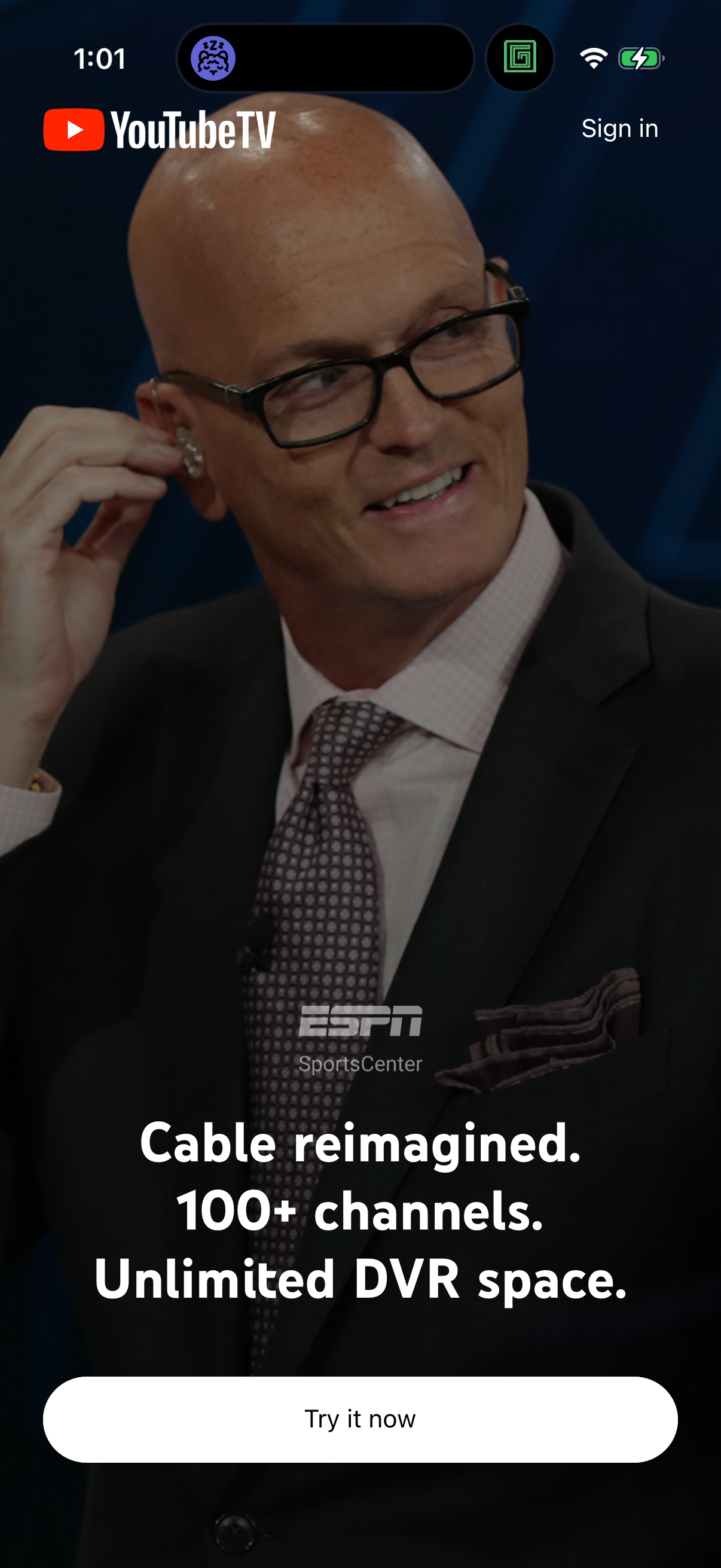 youtube-tv app screenshot 1