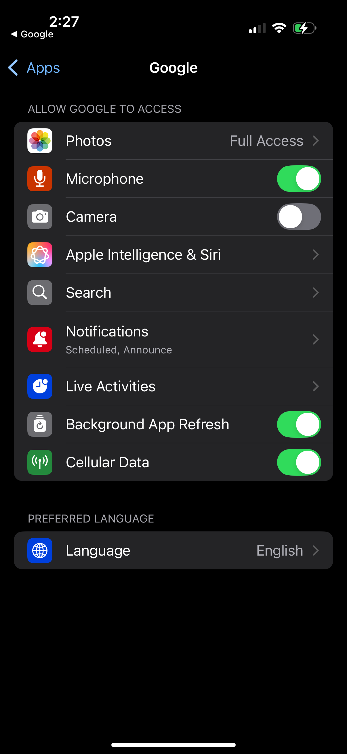 google app screenshot 1